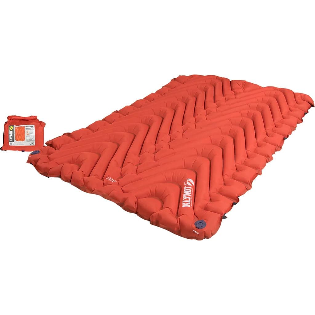 KLYMIT Double V Sleeping Pad, 2 Person, Double Wide (47 inches), Lightweight Comfort for Car Camping, Two Person Tents, Travel, and Backpacking