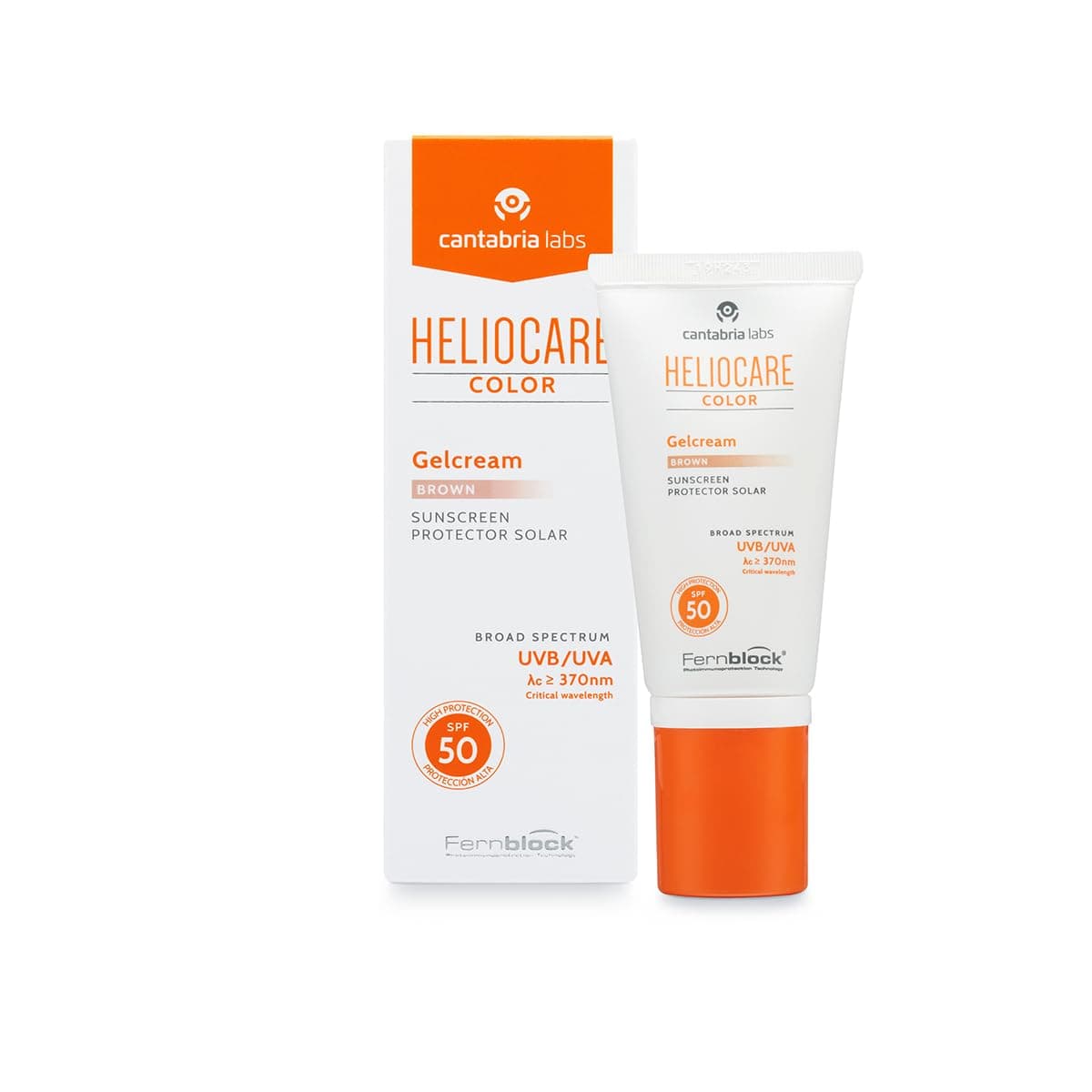 Heliocare Colour Gelcream Brown SPF 50 50ml / Sun Cream For Face/UVA and UVB Anti-Ageing Sunscreen Protection/Combination, Dry, Oily and Normal Skin Types/Natural-looking foundation coverage