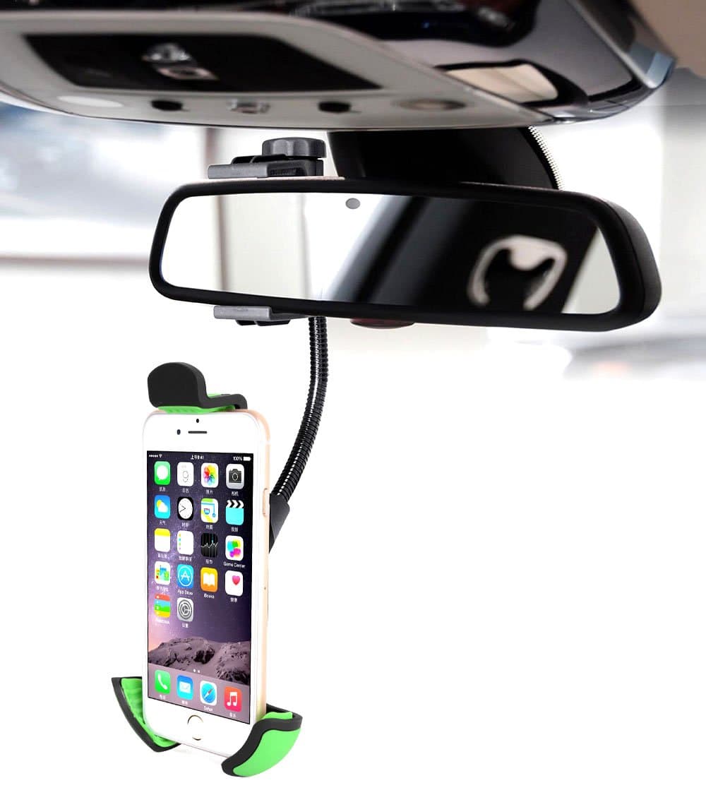 SHINEDA SD-310K Car Rear View Mirror Cell Phone Mount Holder, Single Hand Operation While Driving (Holder K)