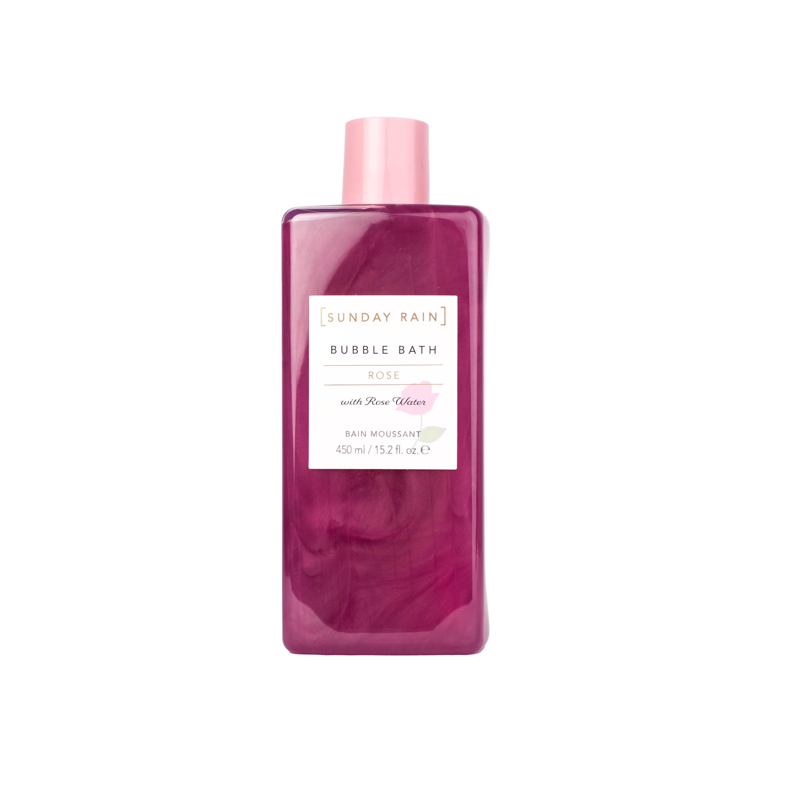 Reviving and Hydrating Luxury Rose Oil Bubble Bath for Body, Vitamin A and Antioxidant Infused for Renewing and Evening Skin Tone, Fresh Rose Petals Scent, 450ml