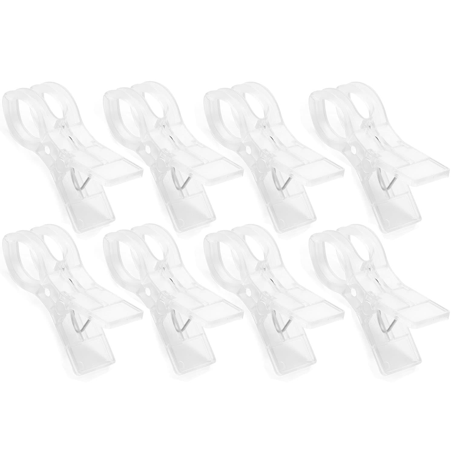 8 Pack Beach Towel Clips Clothes Pegs Pins Clothing Hanger Clamp, Jumbo Size Clips for Pool Chairs on Cruise, Quilt, Beach Chair, Pool Loungers