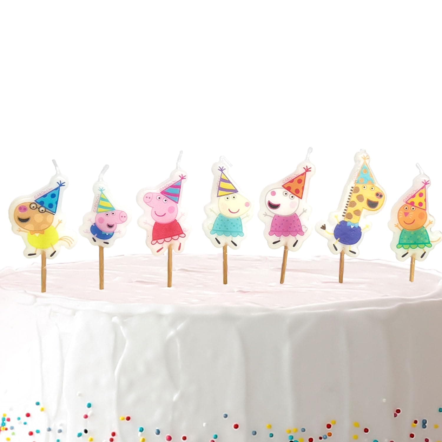Amscan 9918346 - Peppa Pig Kids Birthday Party Candles on Wooden Picks - 7 Pack