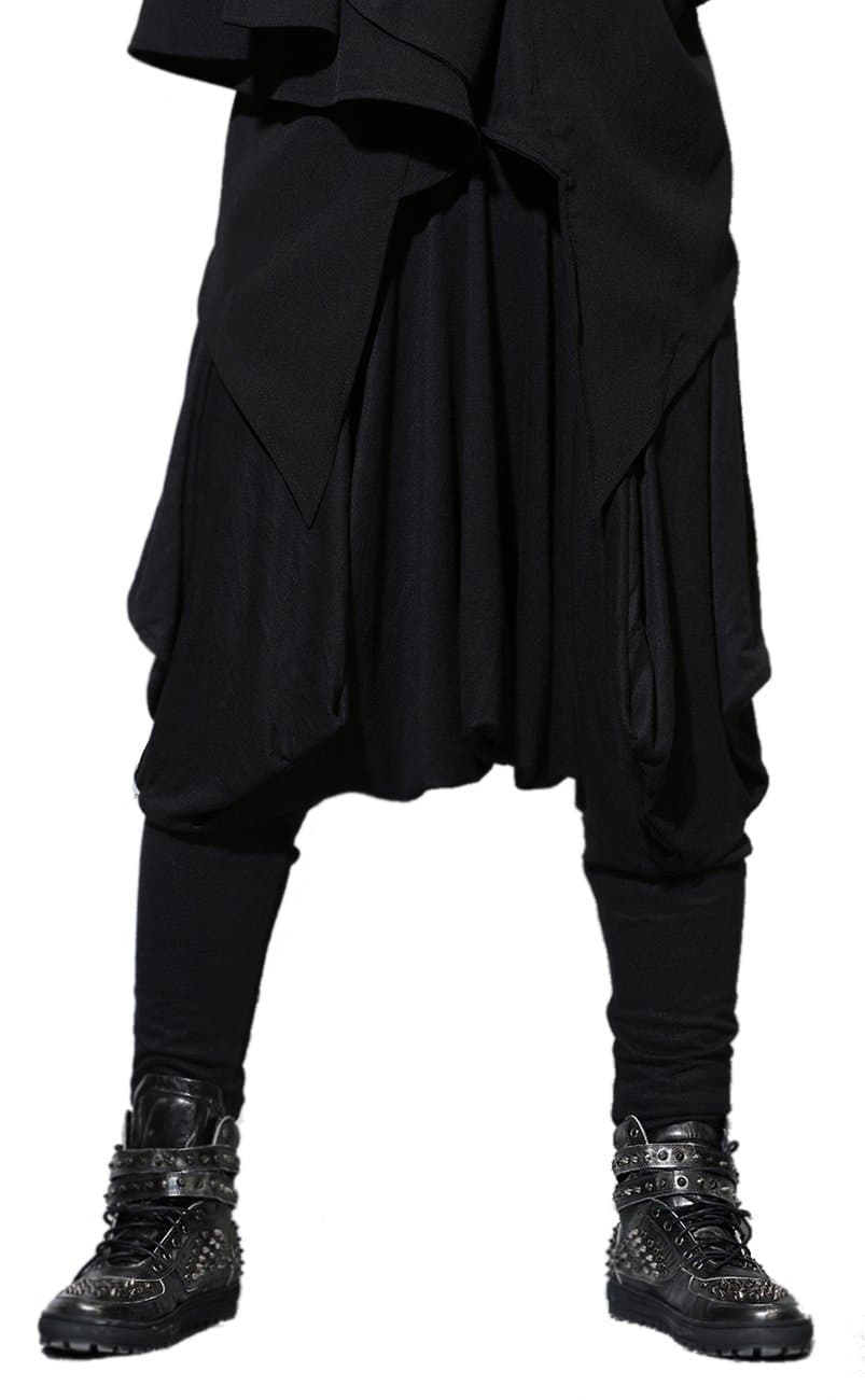 Men's Harem Pants Elastic Waist Black Sweaterpants for Men Yoga David Rose Costume Baggy Joggers GYM22 A