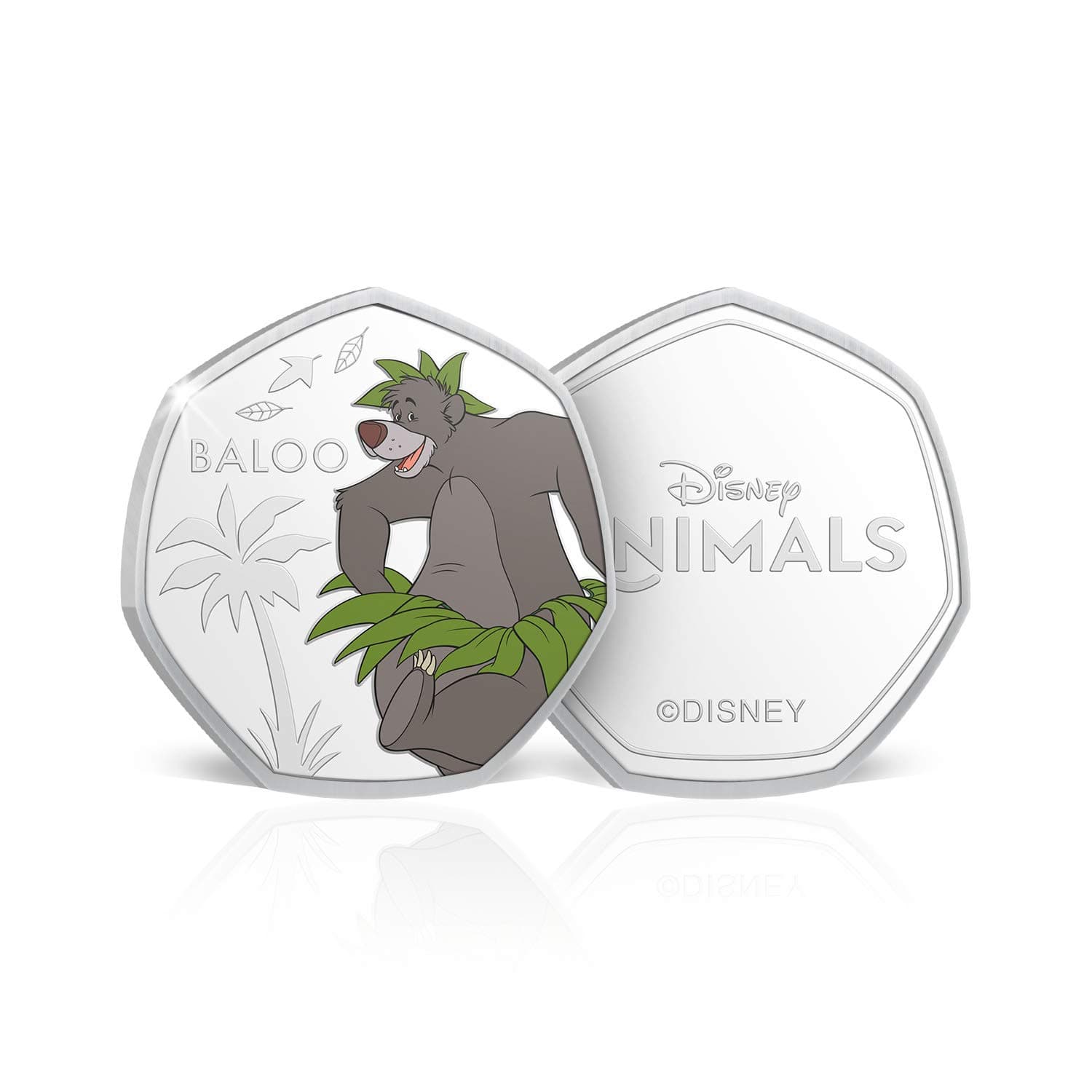 Disney Gifts 50p Shaped Silver Coin Limited Edition Collectable - Jungle Book