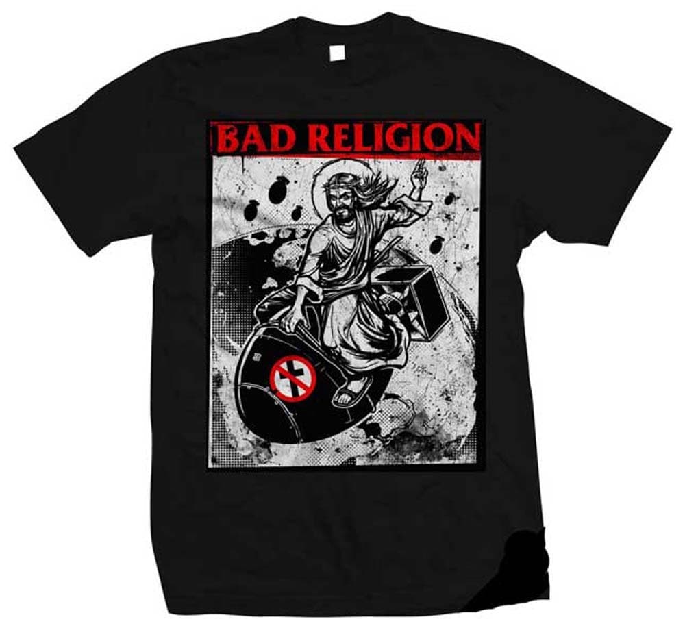 Atomic Jesus Adult T-Shirt - Black (Large)