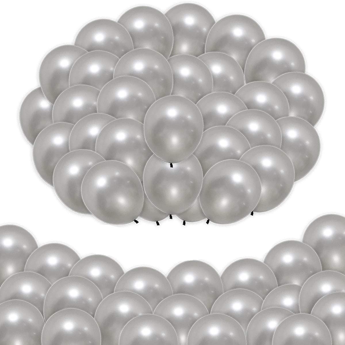 Elecrainbow 5 Inch 100 Pieces Mini Small Silver Balloons for Graduation Birthday Baby Shower Wedding Thanksgiving Anniversary Party Decorations