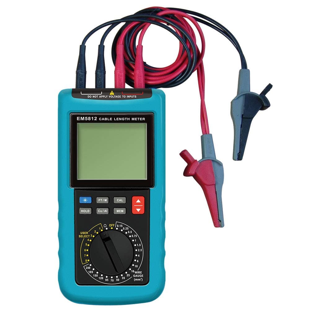 allsun Digital Electric Cable Resistance Tester Cable Wire Length Meter Ohm Resistance Meter Up to 30KM/100000 ft Measured in m㎡(NOT AWG)