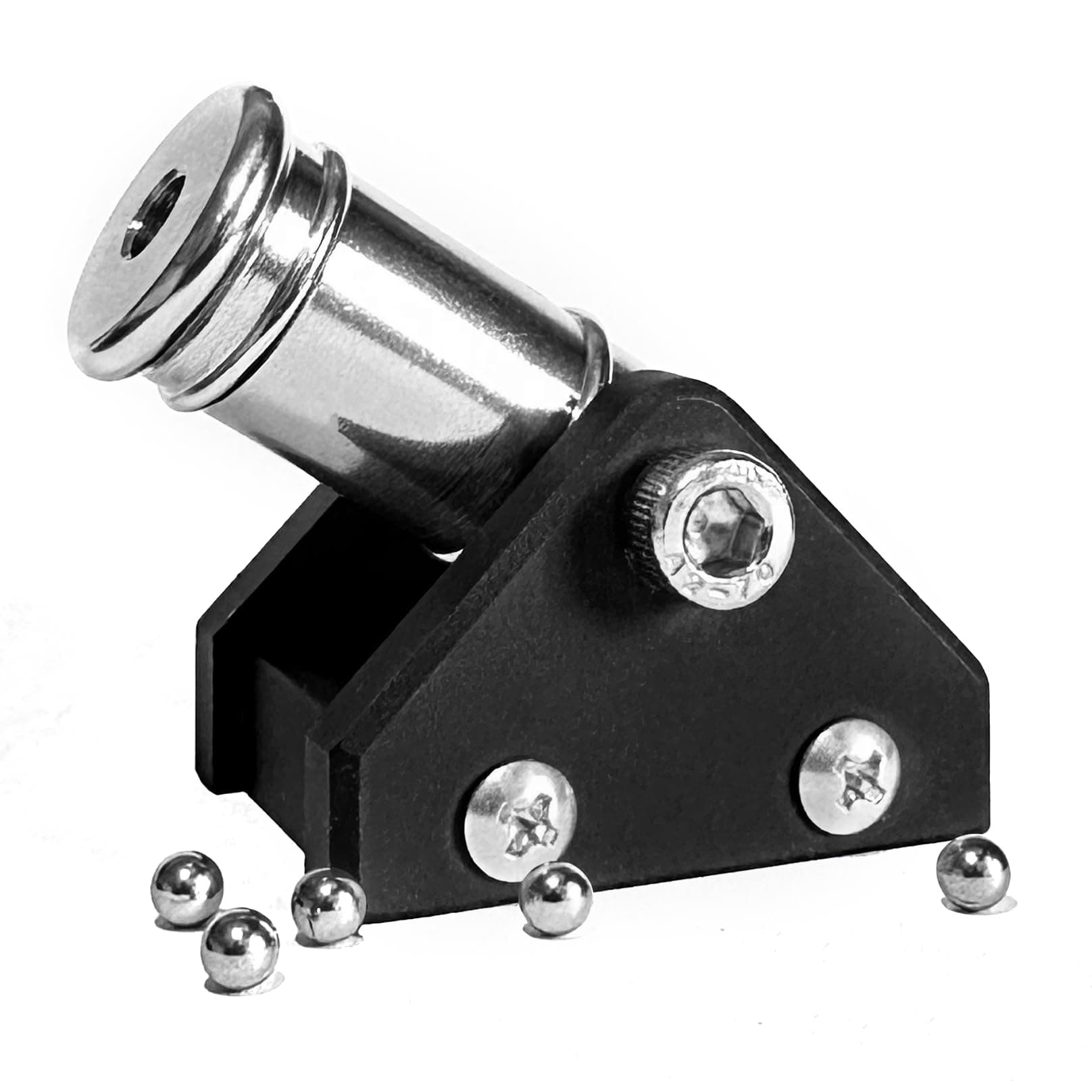 Mini Desktop Cannon Model Set Replica Collectible Desktop Decoration Stainless Steel (Black)
