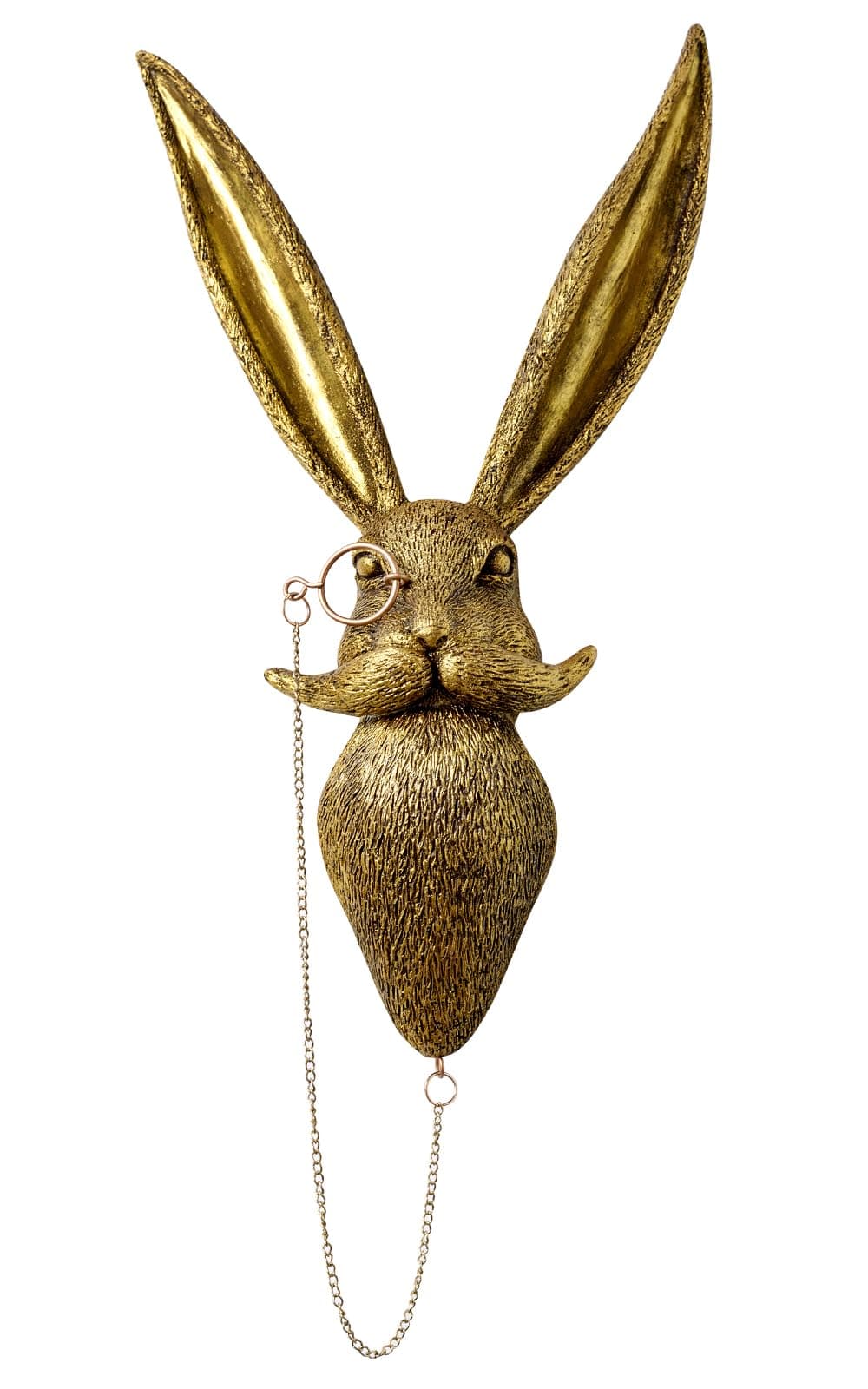 montresor Animal Head Wall Art Sculptures 16 inchs Gold Rabbit Vintage 3D Wall Decor Art for Whimsigoth Home Wall Decor Lightweight Material Accent Wall Hanging Room Decor for Men Maximalist Decor