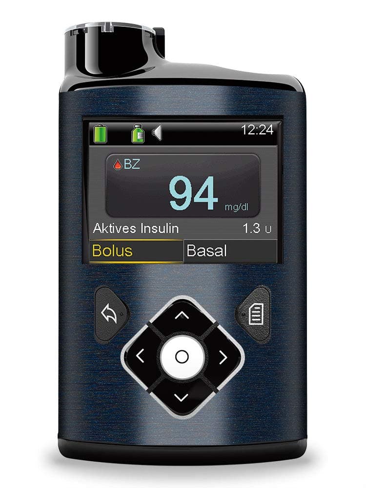 Brushed Metal - Effect/Structure - Sticker Skin for Medtronic Minimed Color tiefblau Metallic