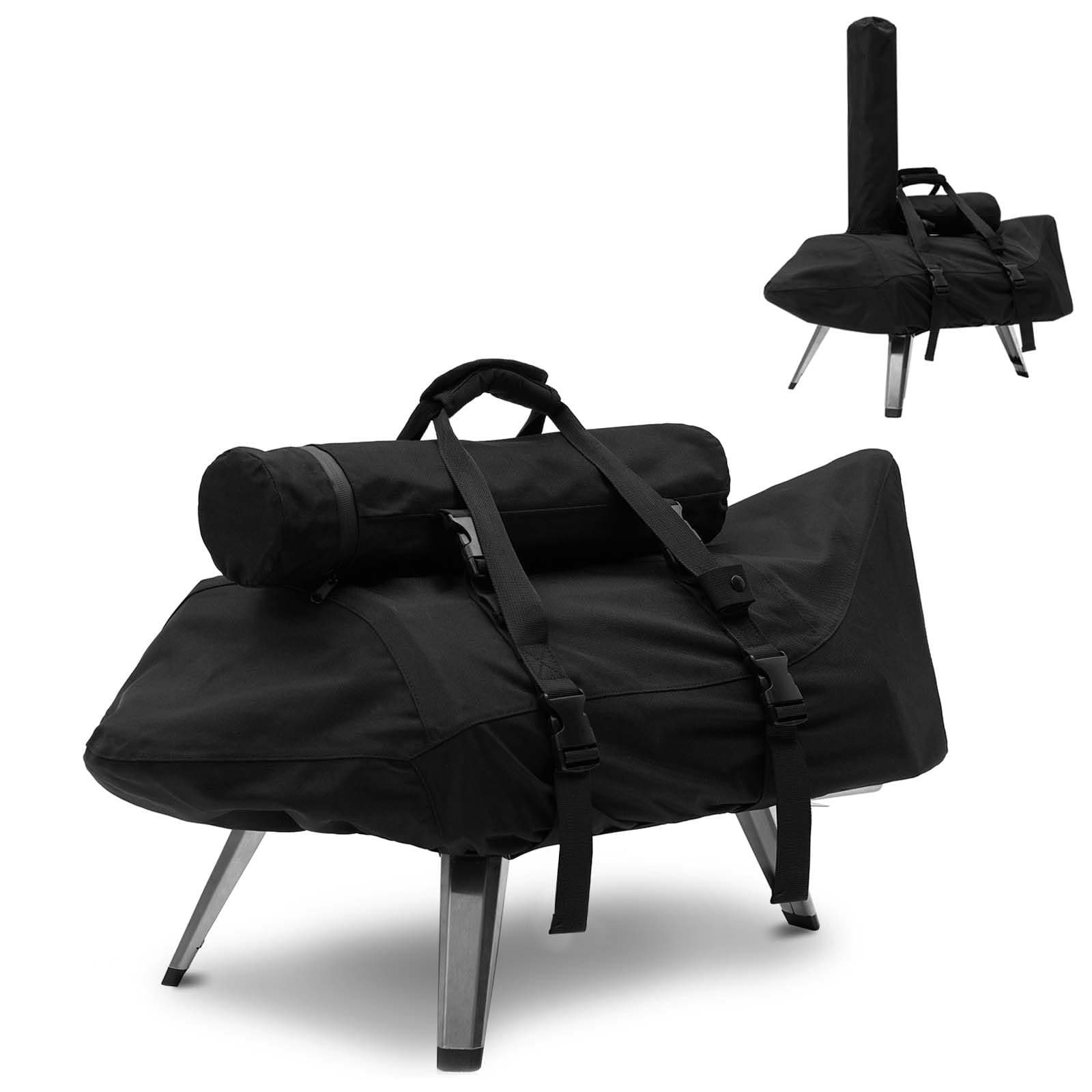 Carry Cover for Ooni Karu 12 and Karu 2 Pizza Oven, Waterproof Pizza Oven Accessories for Ooni 12 with Seperate Chimney Bag, with Bottom Straps for Fixation (Oven Not Included)