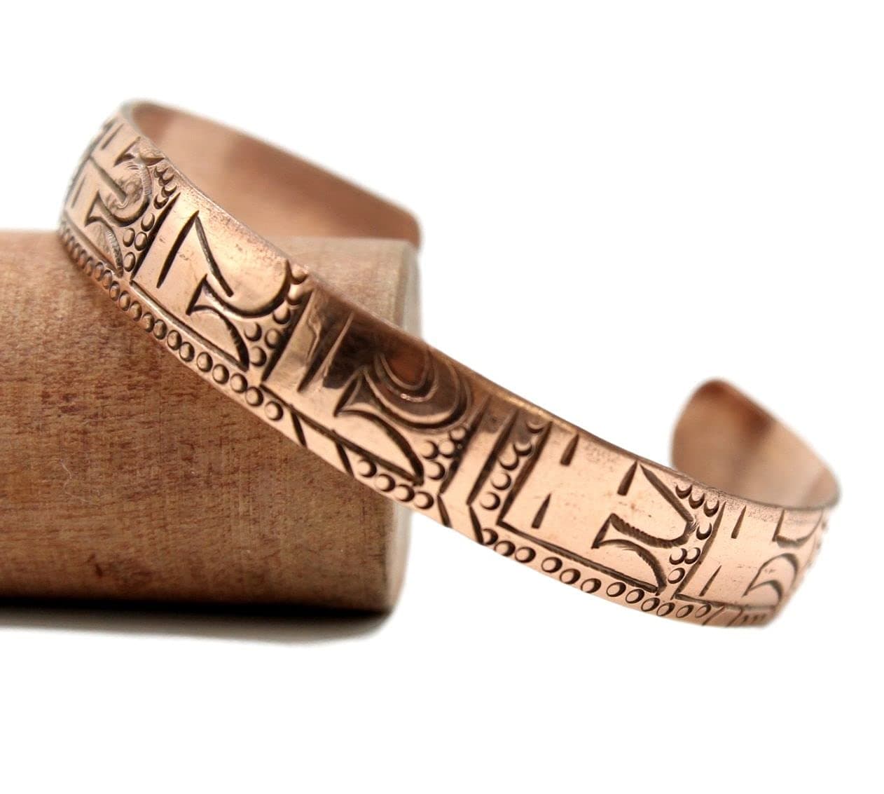 Pure Copper Tibetan Healing Bracelet. Om Mani Padme Hum Mantra Bracelet., One Size, Copper