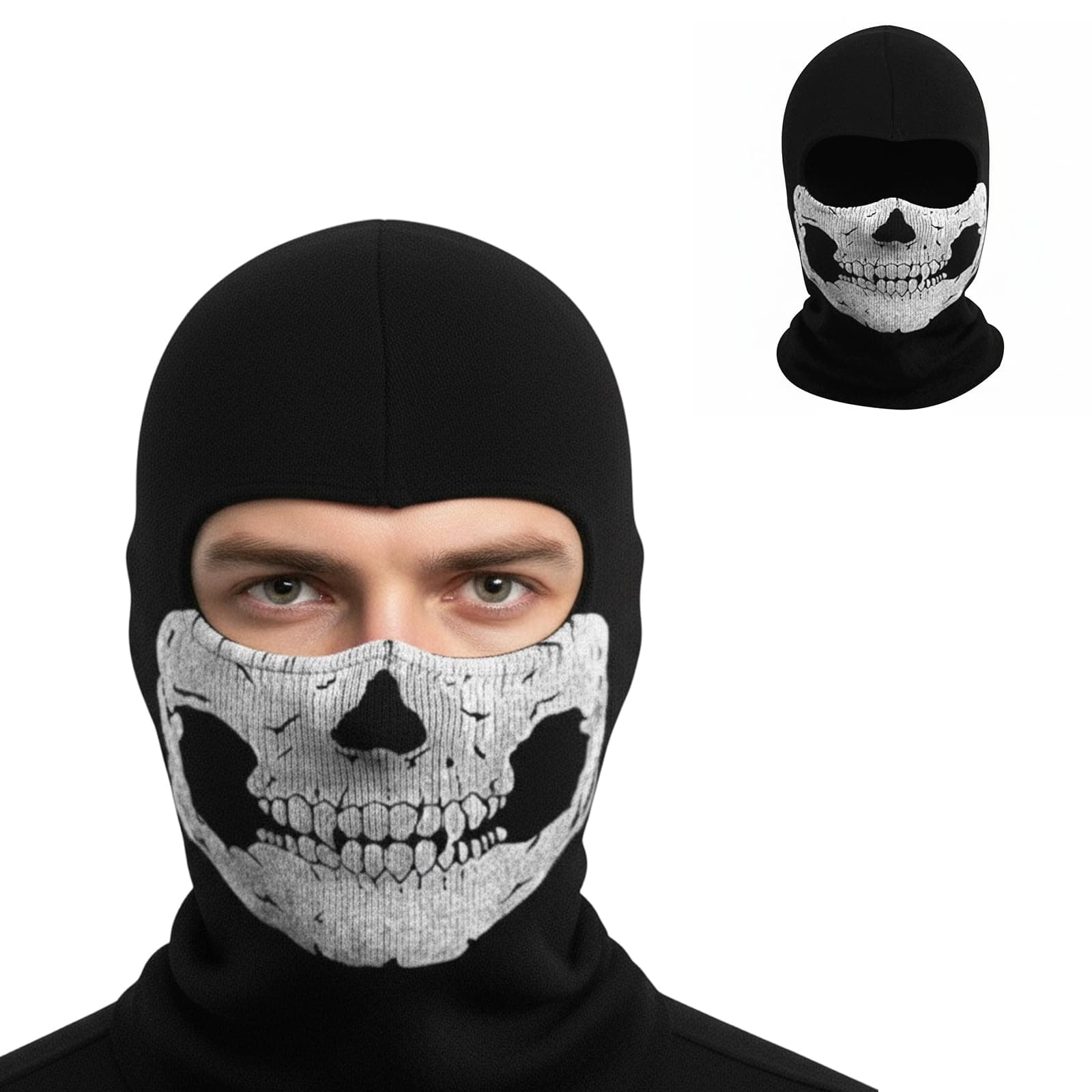 Creepy Skull Balaclava Tactical Hood Mask Ghost Skeleton Anti-UV Bandana Scarf Motorcycle Cycling