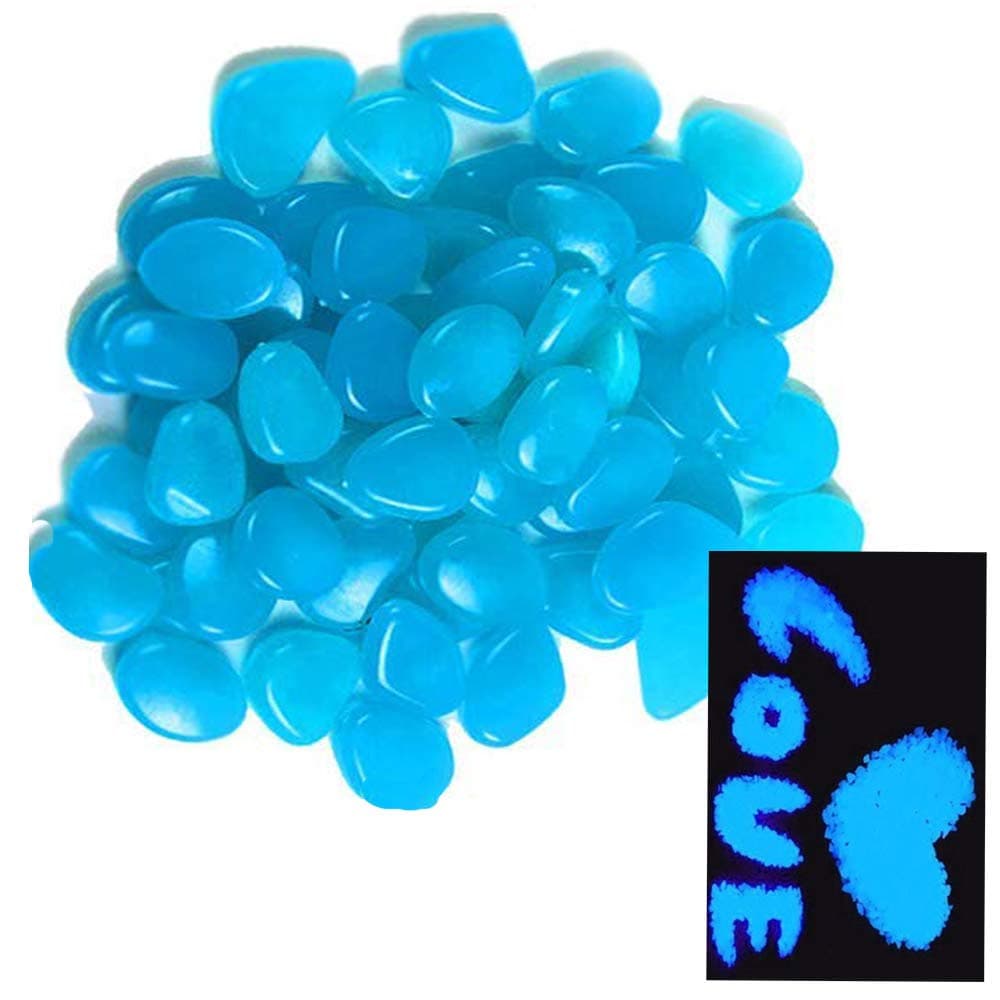 OVIAZA Glow in The Dark Pebbles,Fairy Garden Accessories Landscape Rocks,Stepping Stones Outdoor Decorations for Garden,Walkways,Driveway,Path,Fish Tank Aquarium DIY Decorations Gravel