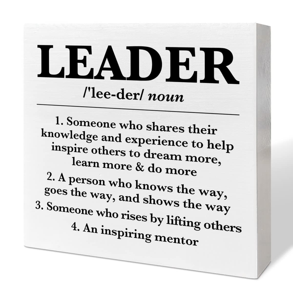 Leader Gifts for Women Men, Thank You Appreciation Gifts for Leader Boss Mentor Teachers, Leader Retirement Birthday Christmas Gifts, Someone Who Shares Their Knowledge, Wooden Box Sign Desk Decor