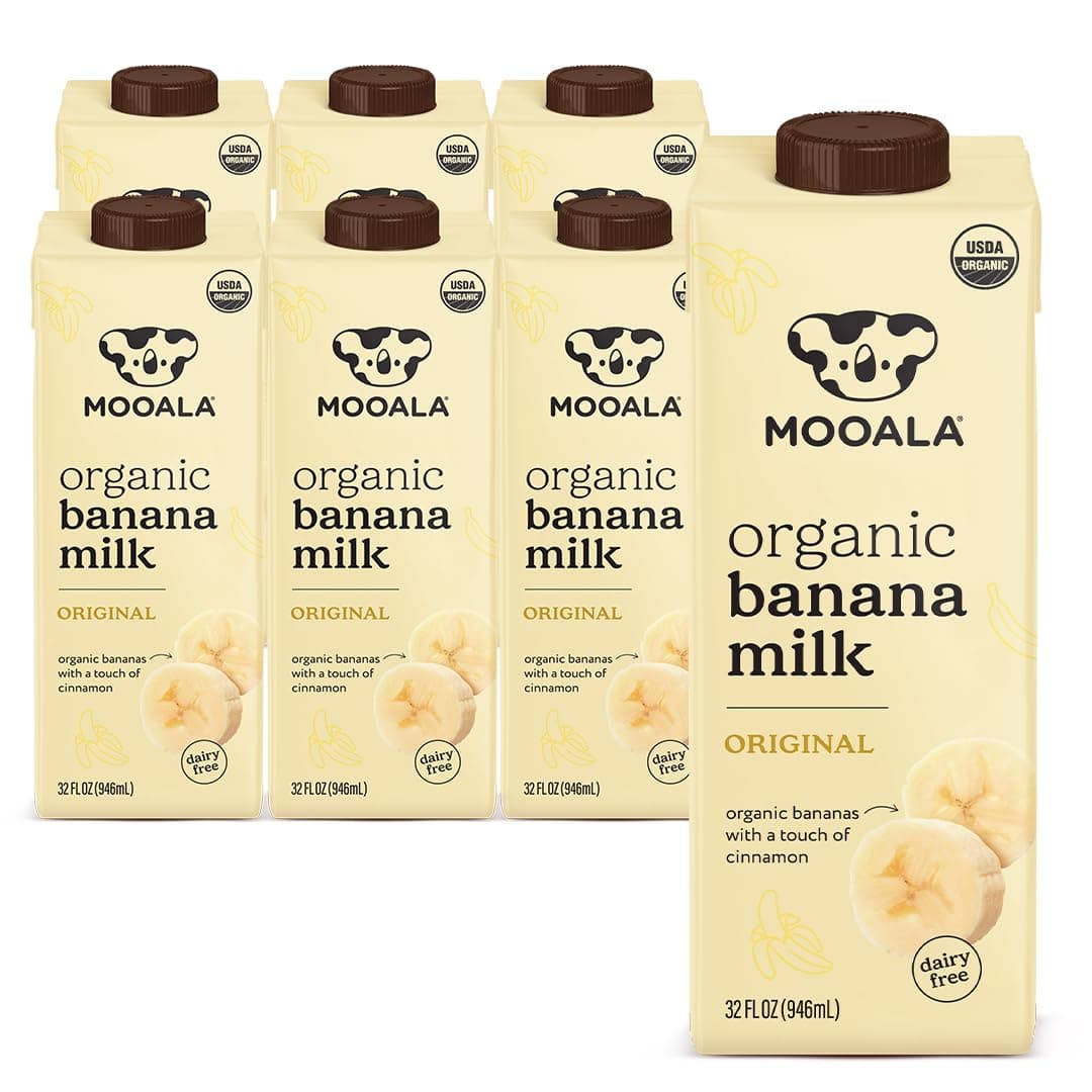 Mooala – Organic Original Bananamilk, 32 FL Oz (Pack of 6) – Shelf-Stable, Non-Dairy, Nut-Free, Gluten-Free, Plant-Based Beverage