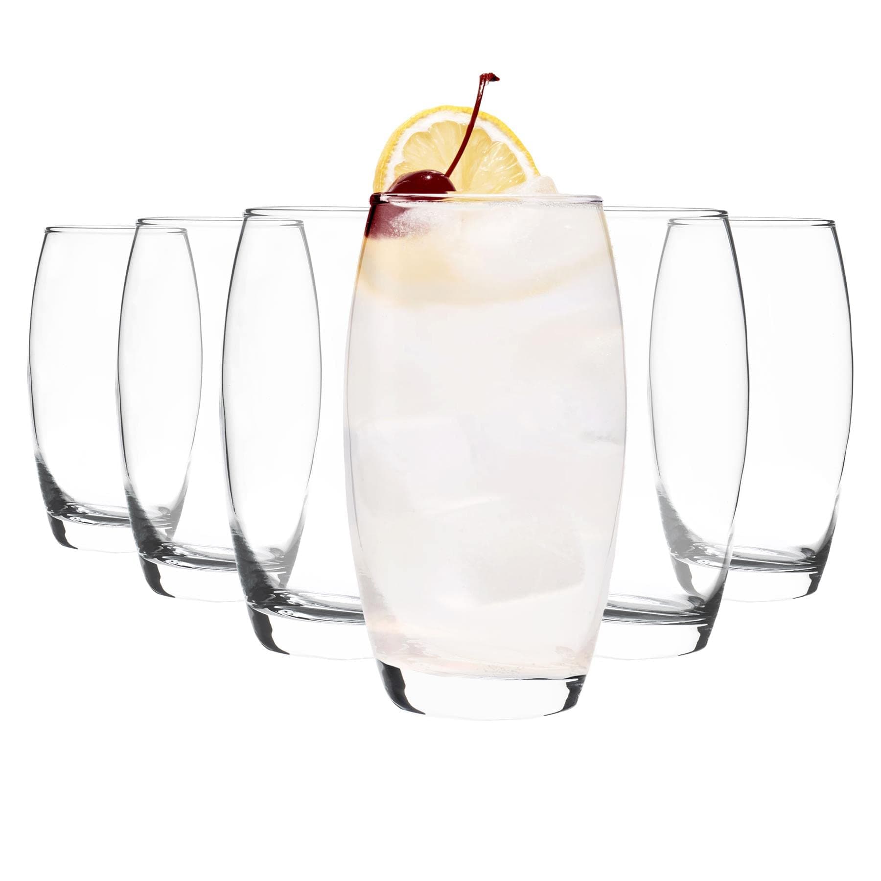 Lav 6X Clear 510ml Empire Highball Glasses - Tall Hi Ball Glass Water Gin Juice Cocktail Drinking Glassware Tumblers Set -
