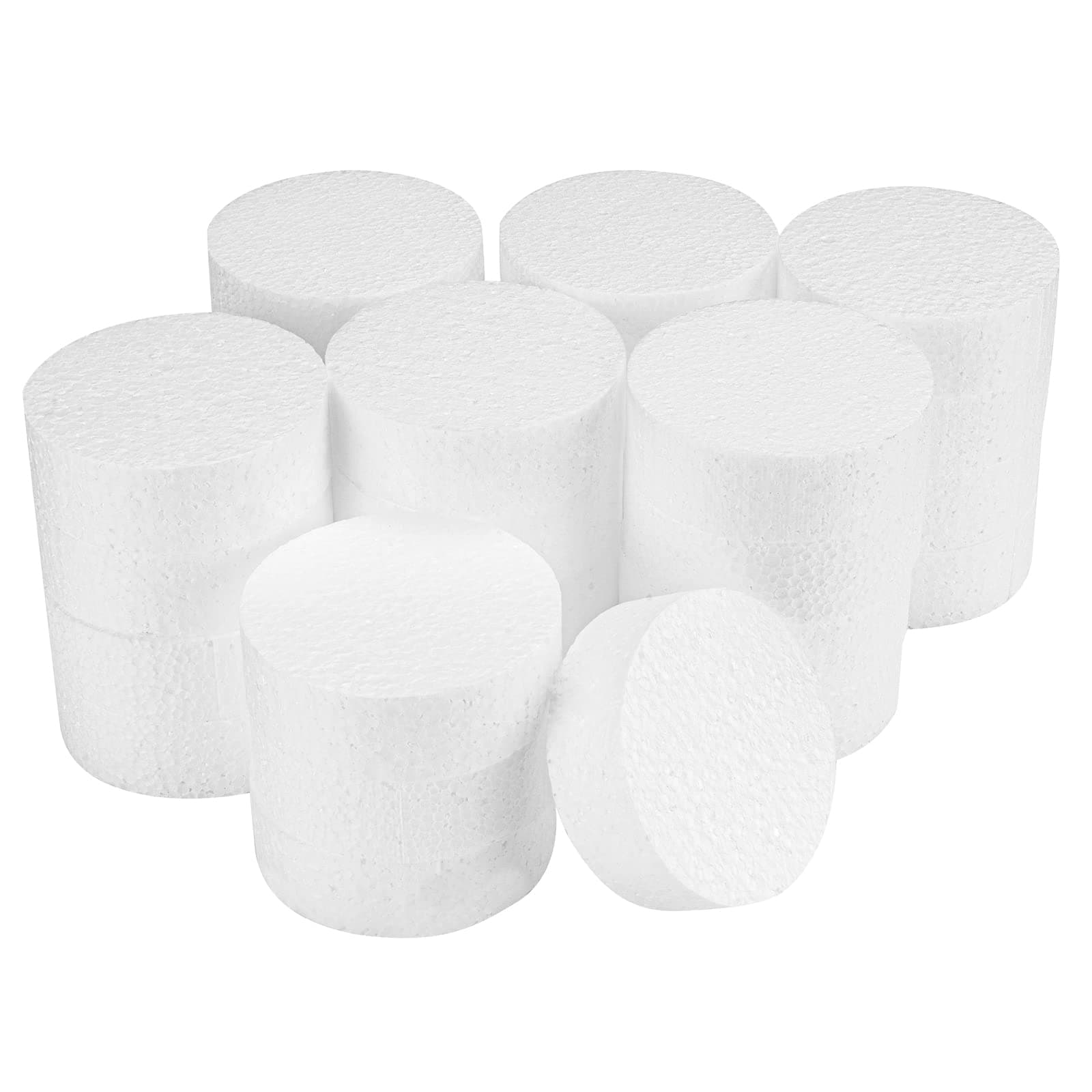 FFchuanhe 3 Inch 28-Pack Foam Circles for Crafts (1" Thick), Polystyrene Round Foam Disc for DIY Projects, Cakes and Decorations, Sculpture, Modeling, Arts and Crafts Supplies.(White)