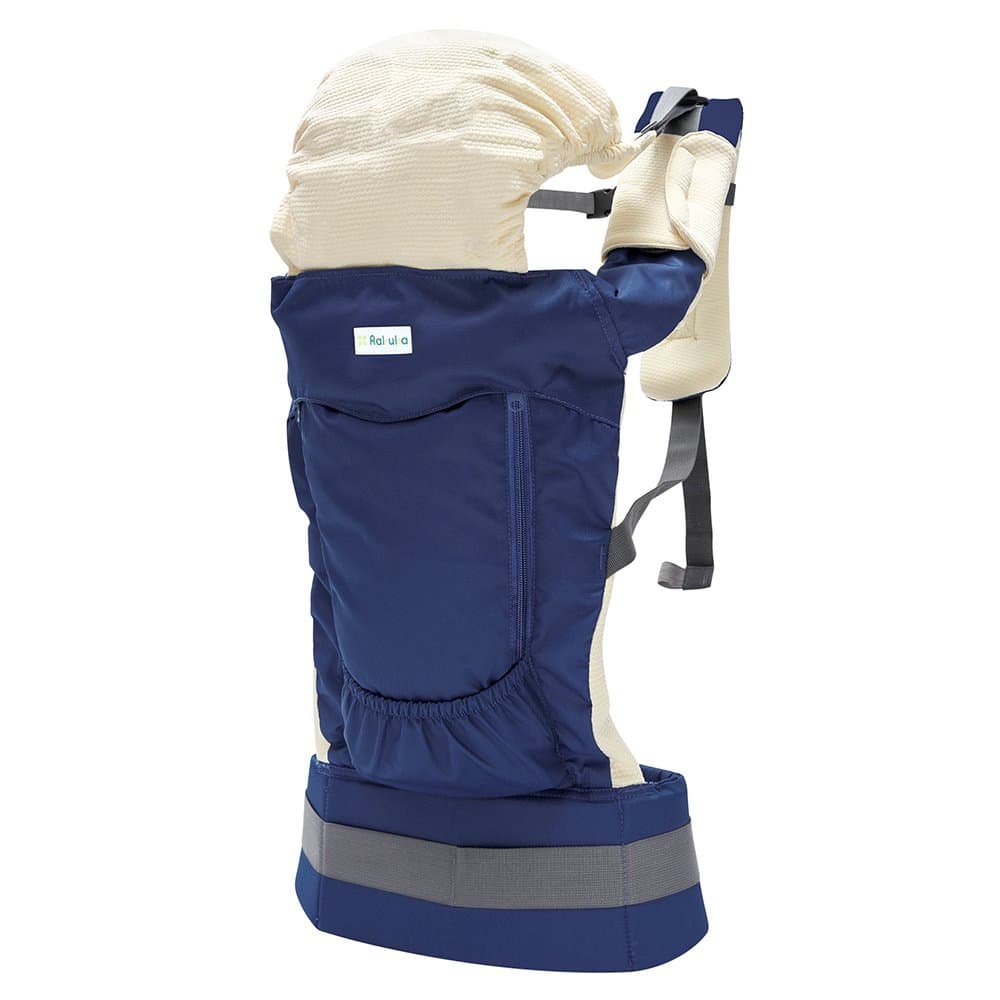 Rakuka Embrace-01 Baby Carrier Breathable Soft Ergonomic Baby Sling with Protective Hood, Storage Pocket, Adjustable Shoulder Straps Front and Back Carrier for Infant Toddler (Navy Blue)