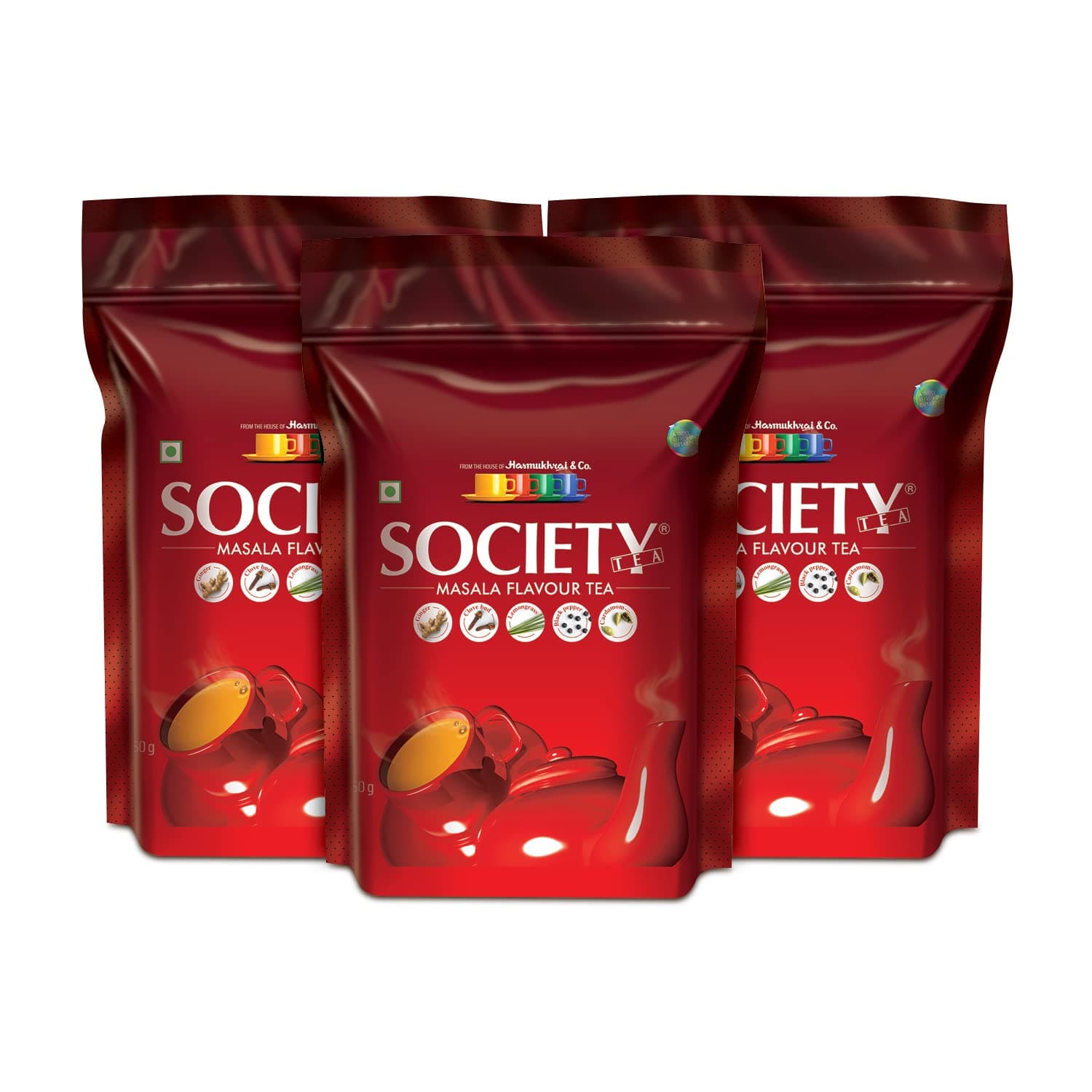 - Society Tea Masala Chai|250 Gram|Pack Of 3|100% Assam|Enriched With Cardamom Ginger Cloves Black Pepper & Lemongrass|Classic Masala Tea|Refreshing|No Preservatives