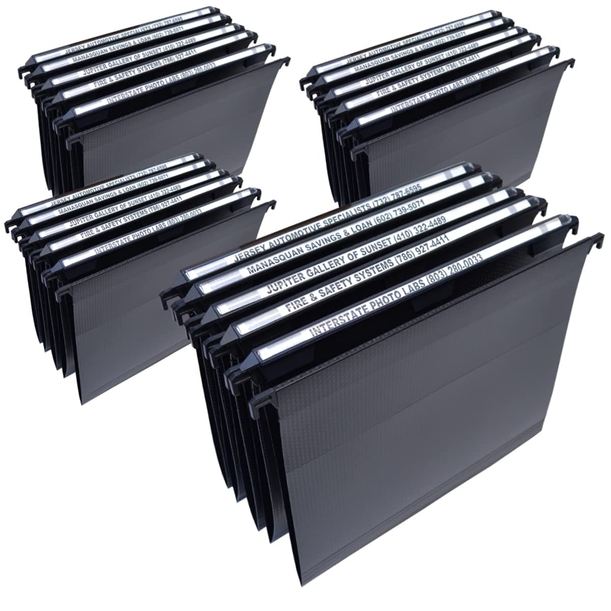 MagniFile Hanging File Folders V Base Letter Size with 11 inch Magnified Indexes That Double The Size of Your File Titles to Find Files Fast. (Set of 20 Black)