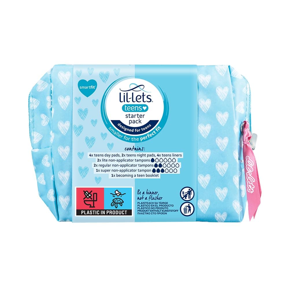 Lil-Lets Teens Starter Pack, containing Teen Pads, Panty Liners & Lil-Lets Non Applicator Tampons