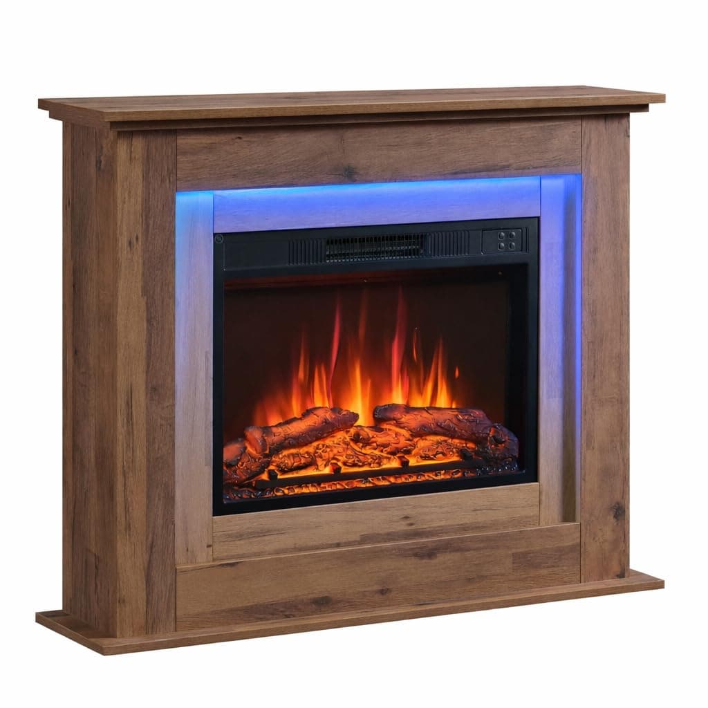 Savannah Fireplace with 39" surround and Realistic Flame Effect Heater Dark Bronx Oak Multiple Colours Available