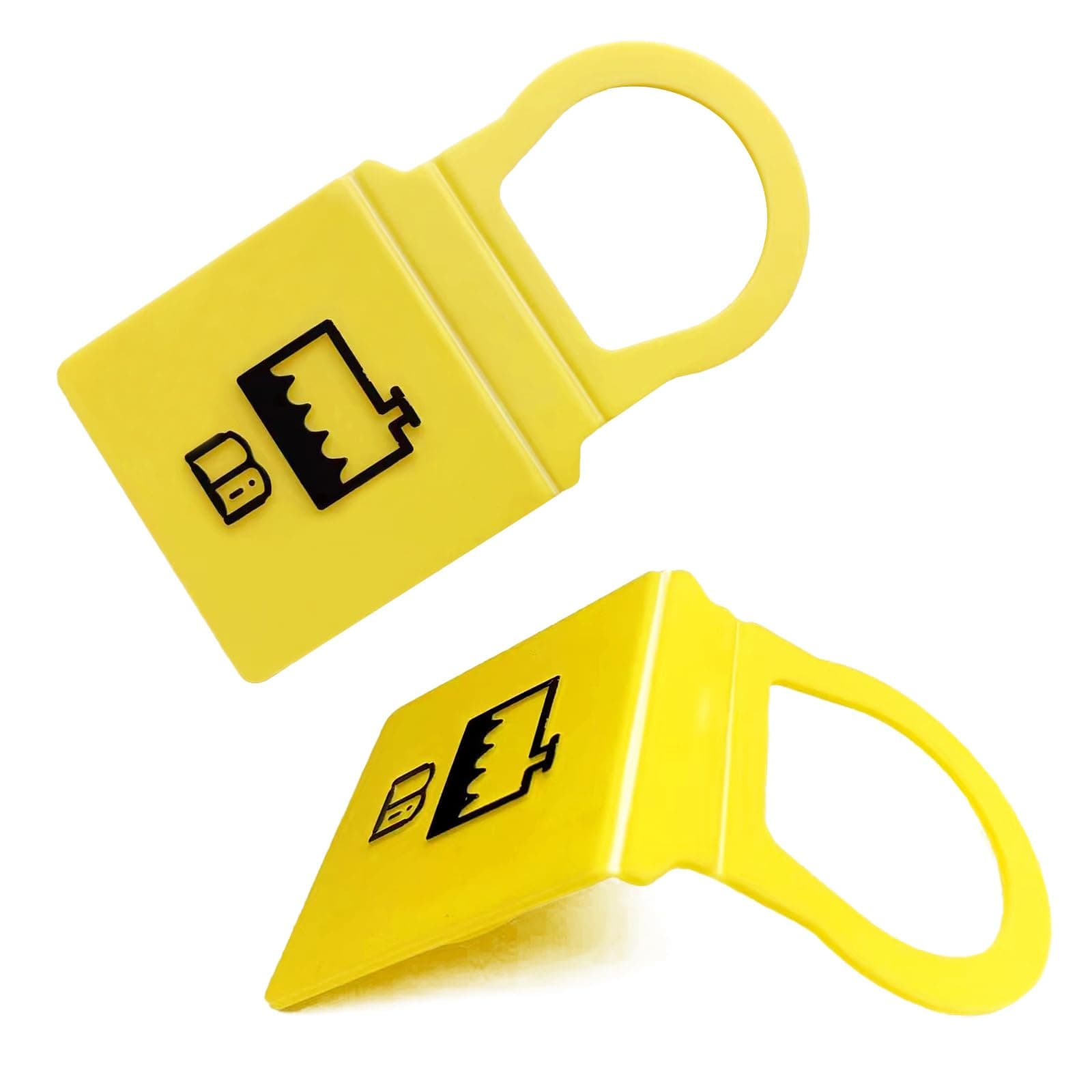 2 Pack Engine Coolant Reservoir Cap, Yellow Coolant Cap Compatible with Chrysler, Dodge, Jeep, Ram, Replacements 55111074AA, 55111074AB, 52079331, 54201