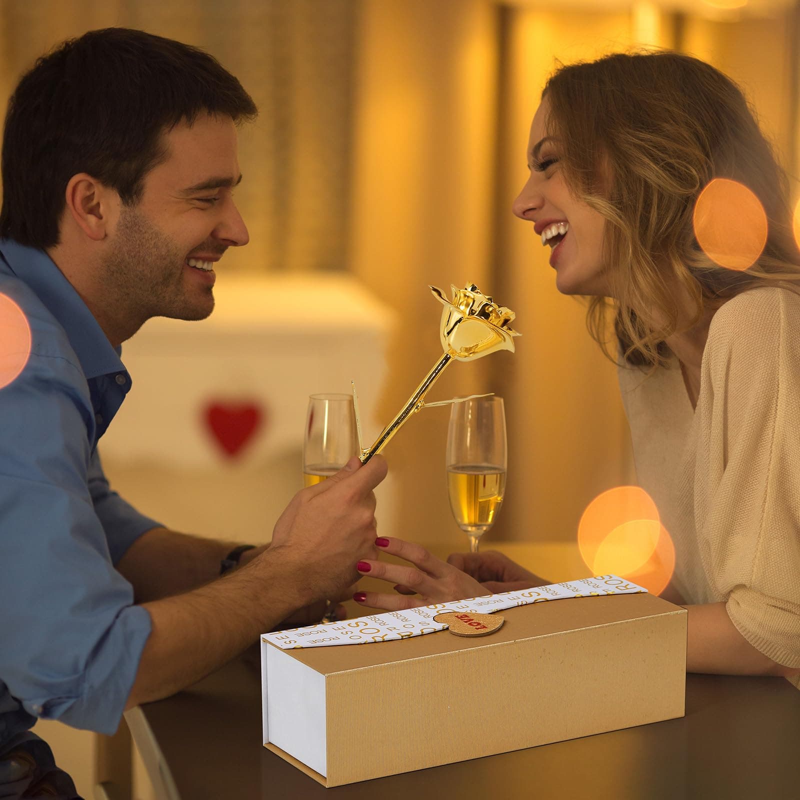 Mikasol Gold Dipped Real 24K Gold Rose, 1 Pack Infinity Flower Decor Hand Dipped in 24K Romantic Rose Gifts for Women in Her Wife Girlfriend Birthday Anniversary Valentines Mothers Day Christmas