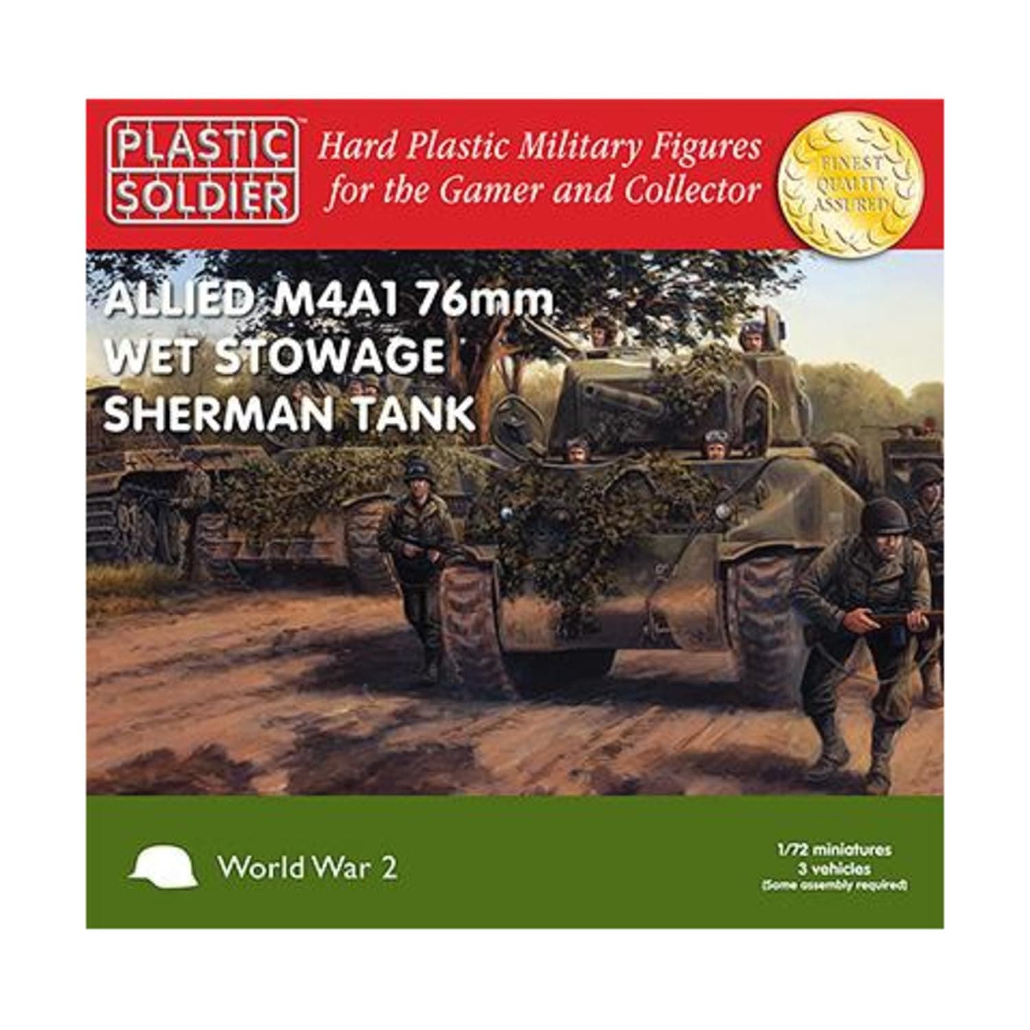 PLASTIC SOLDIER COMPANY 1/72 ALLIED M4A1 76MM WET STOWAGE SHERMAN TANK X 3