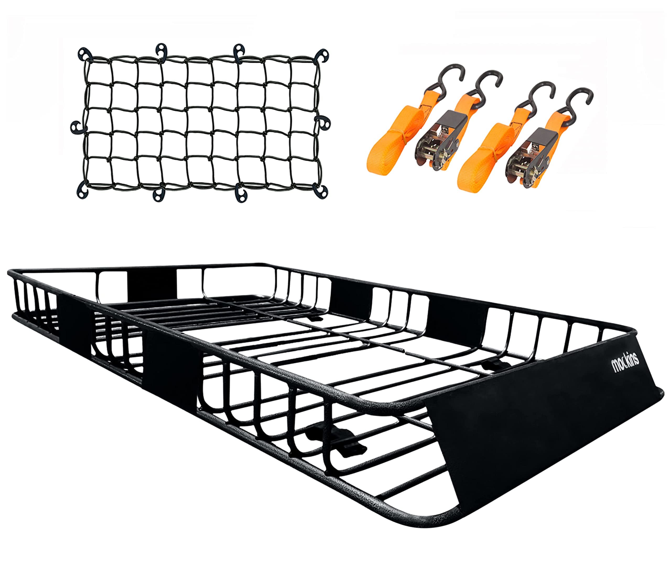 Mockins 64" x 39" x 6" Rooftop Cargo Carrier | 250lb Cap. Extendable Roof Basket | Universal Roof Rack Basket | Car Roof Rack Cargo Carrier Roof Rack Cargo Basket Roof Cargo Basket | Car & SUV