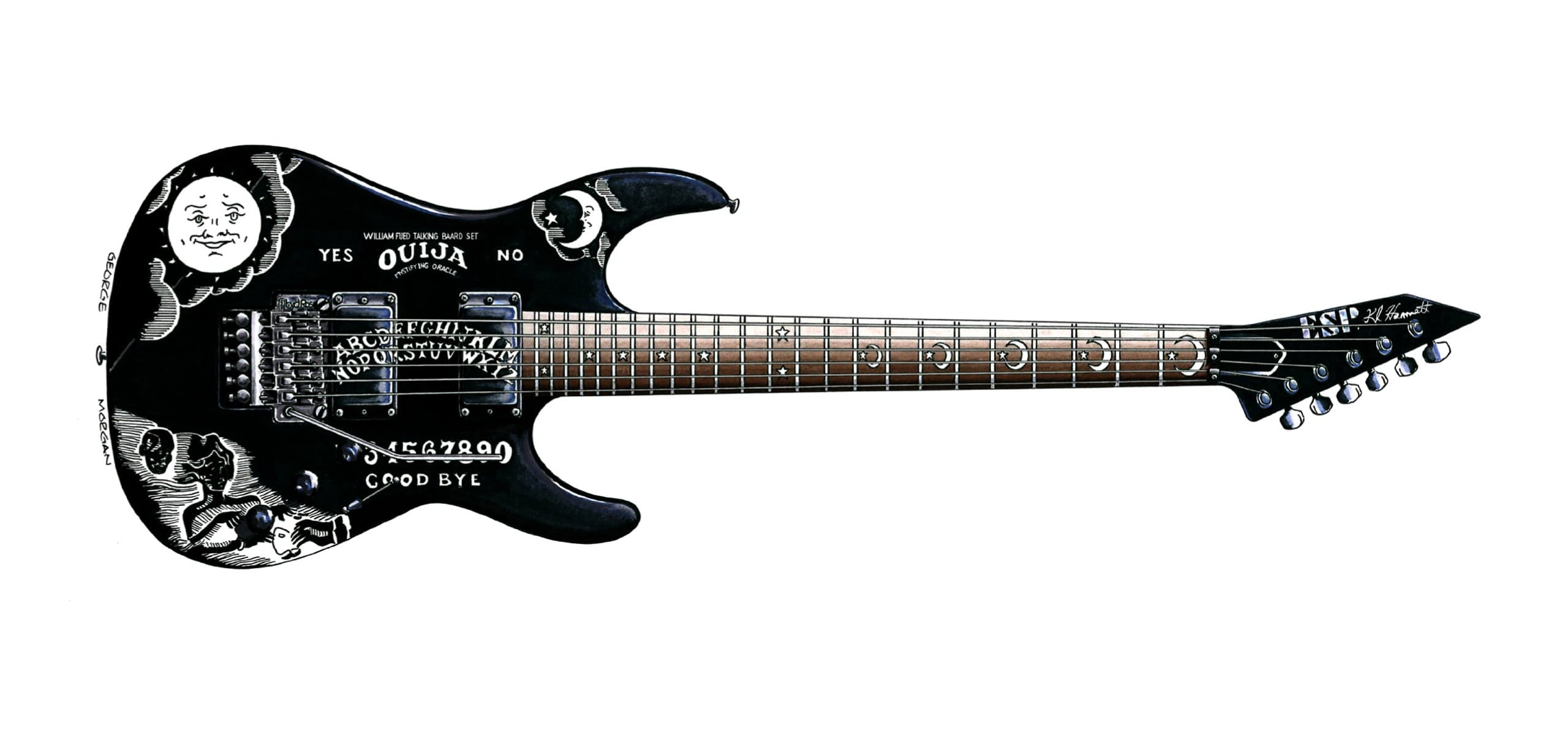 Kirk Hammett's ESP KH-2 Ouija Guitar Greeting Card, DL Size