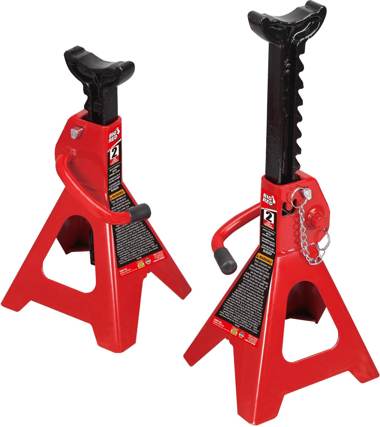 BIG RED T42002A Torin Steel Jack Stands: Double Locking, 2 Ton (4,000 lb) Cap...