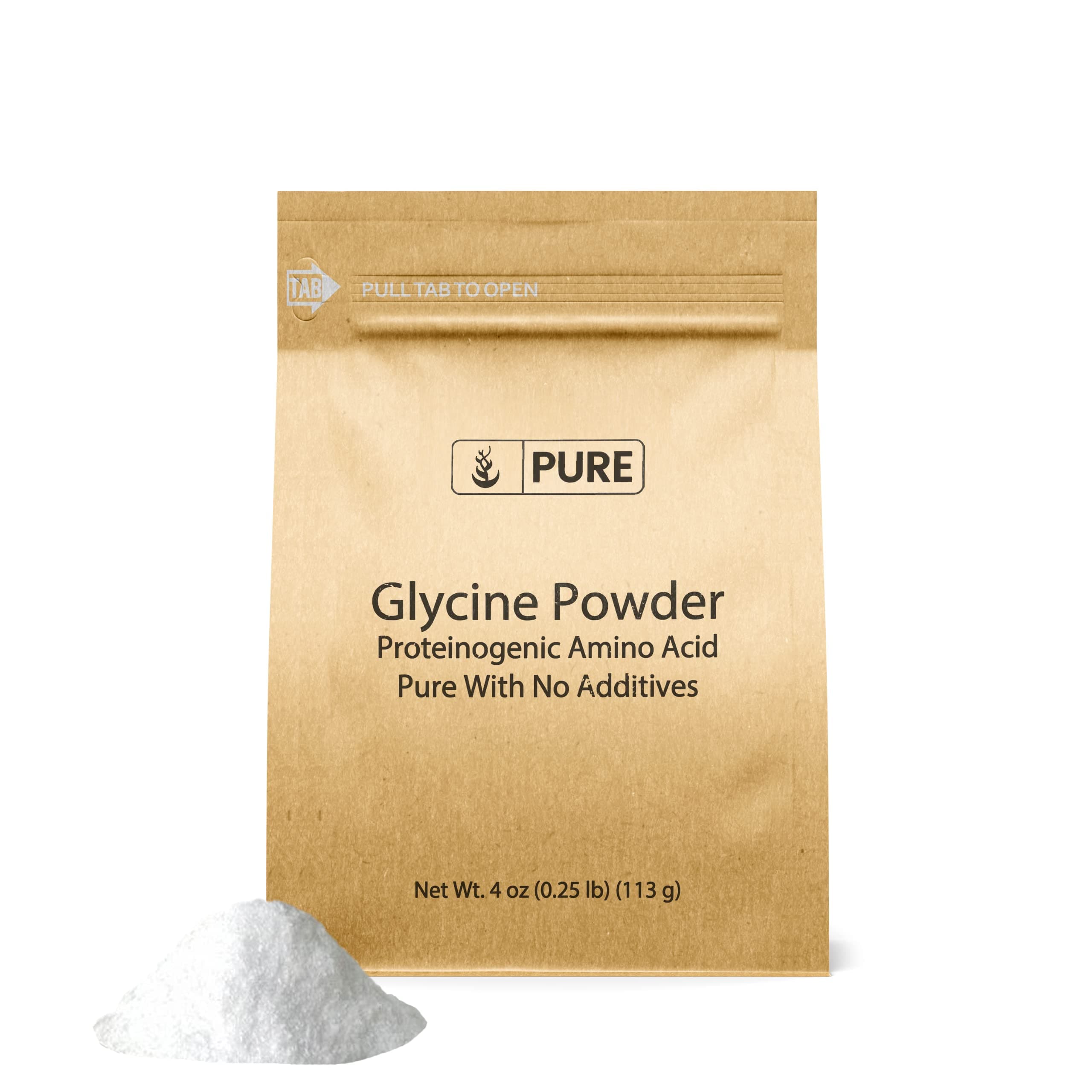 PURE ORIGINAL INGREDIENTS Glycine Powder (4 oz) Natural, Non-GMO & Gluten-Free Amino Acid