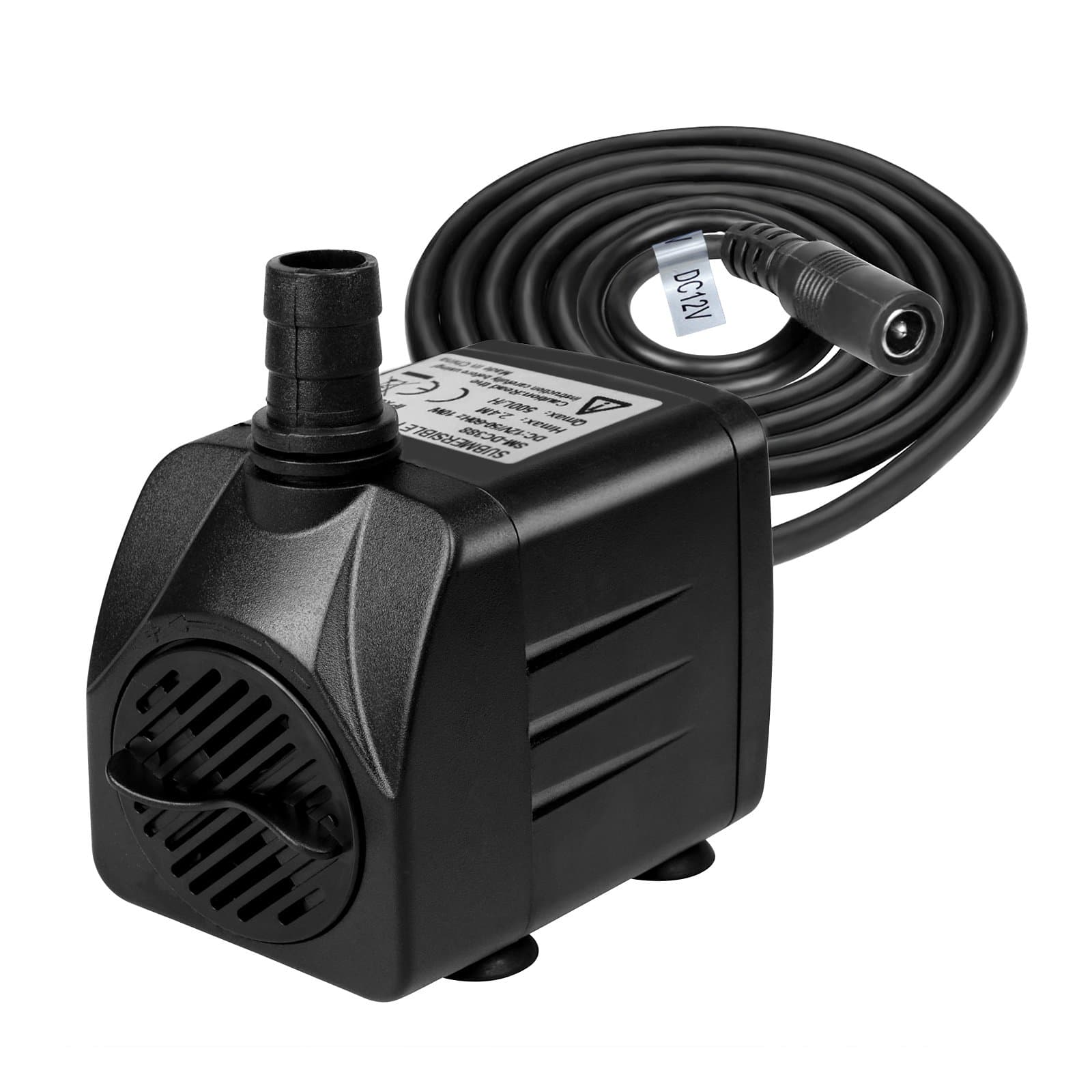 TSSS DC 12V Submersible Water Pump 500L/H(132GPH) Fountain Pump Max Water Lift 1.5m
