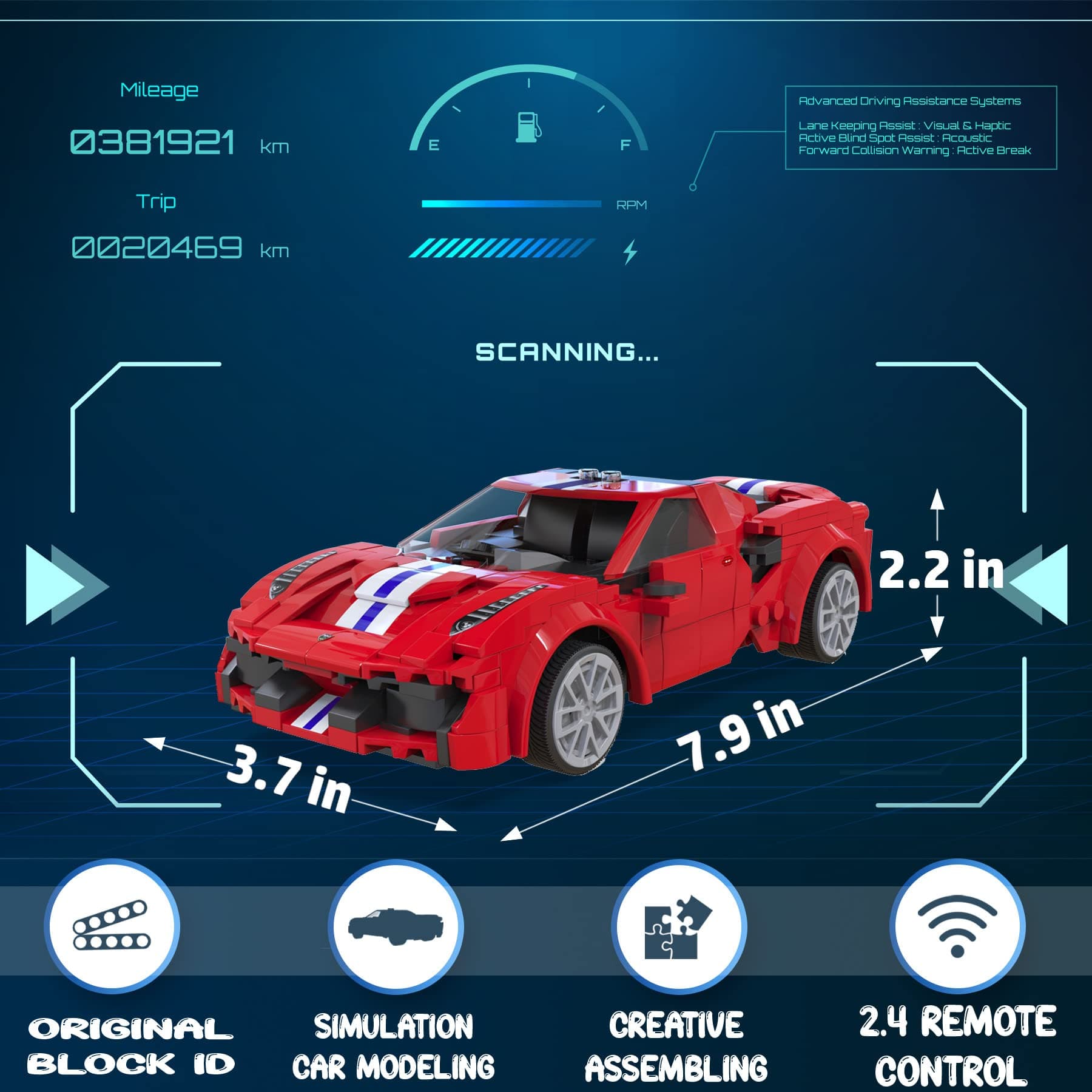 Red 488 RC race car build kit
