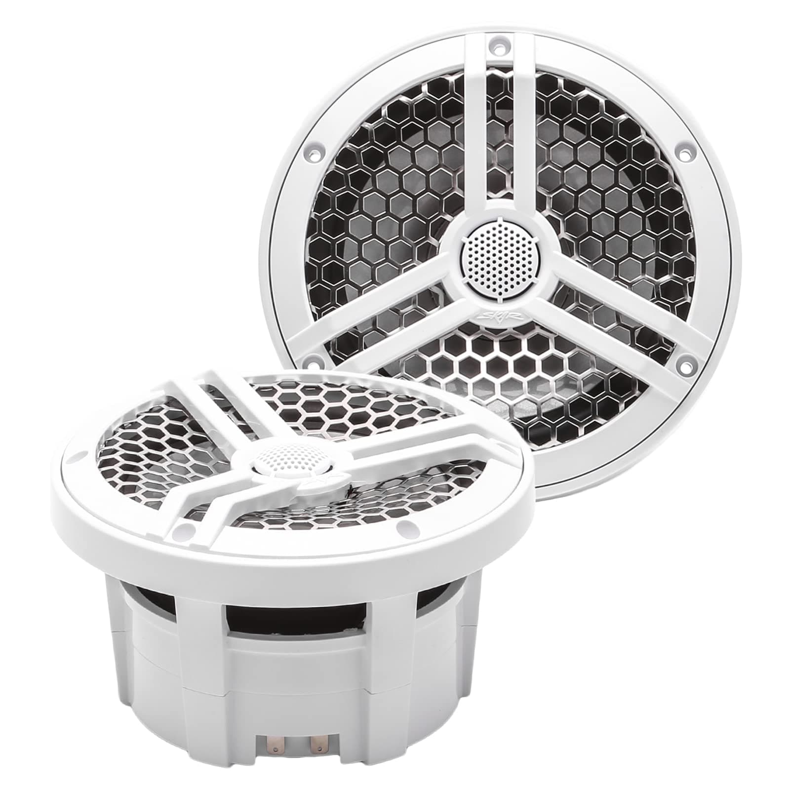 Skar Audio SK65M 6.5" 2-Way Marine Full Range 320 Watt Coaxial Speakers, Pair (White)