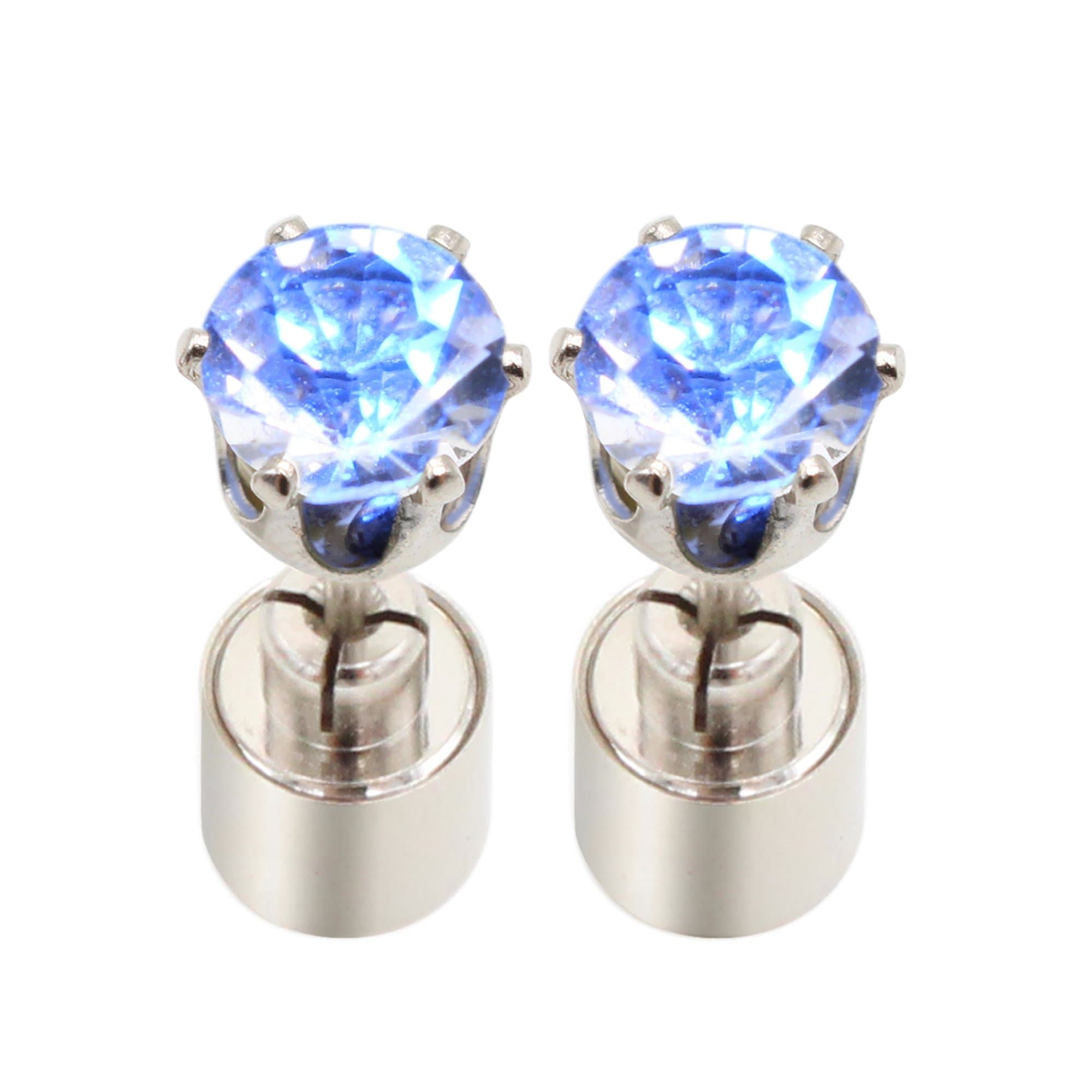 Led Earrings Bright Stylish Earring Ear Drop Pendant Stud Glowing Flashing Light Up Led Earring Studs Unisex Diamond Crown Drops Gift for Valentines Christmas Hallowmas Dance Party Accessories