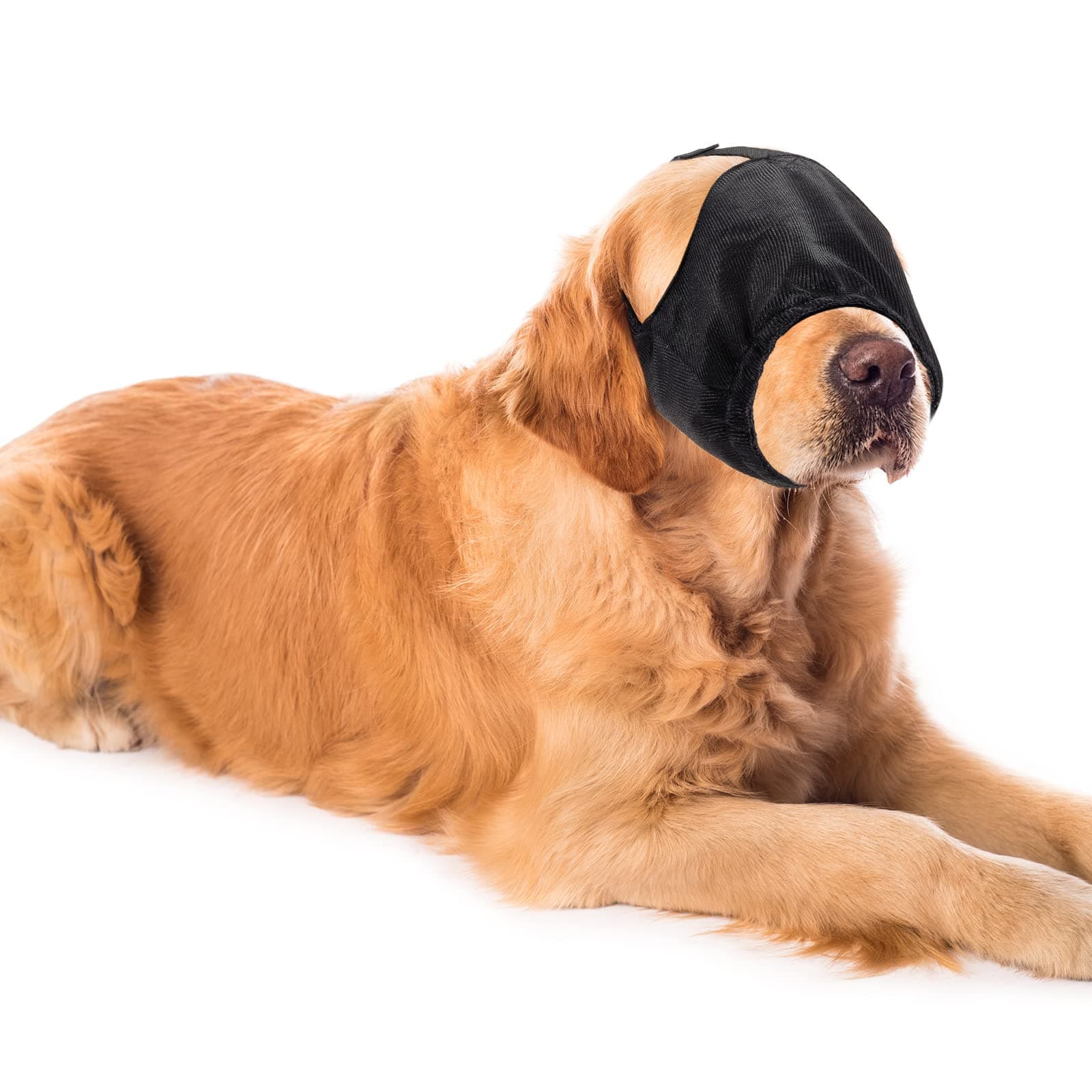 Xuniea Dog Calming Cap Dog Blindfold Shading Eye Cover Pet Anxiety Mask Muzzle Noise Ear Muffs for Noise Cancelling Grooming Anti Car Sickness(X-Large)