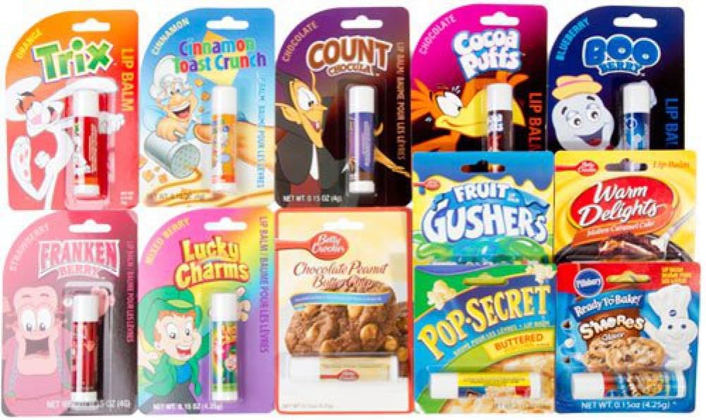 Flavored Lip Balm Assortment of 12 Wacky , Yummy & Boozled Flavors "Flavors Will Vary and No Duplicates"