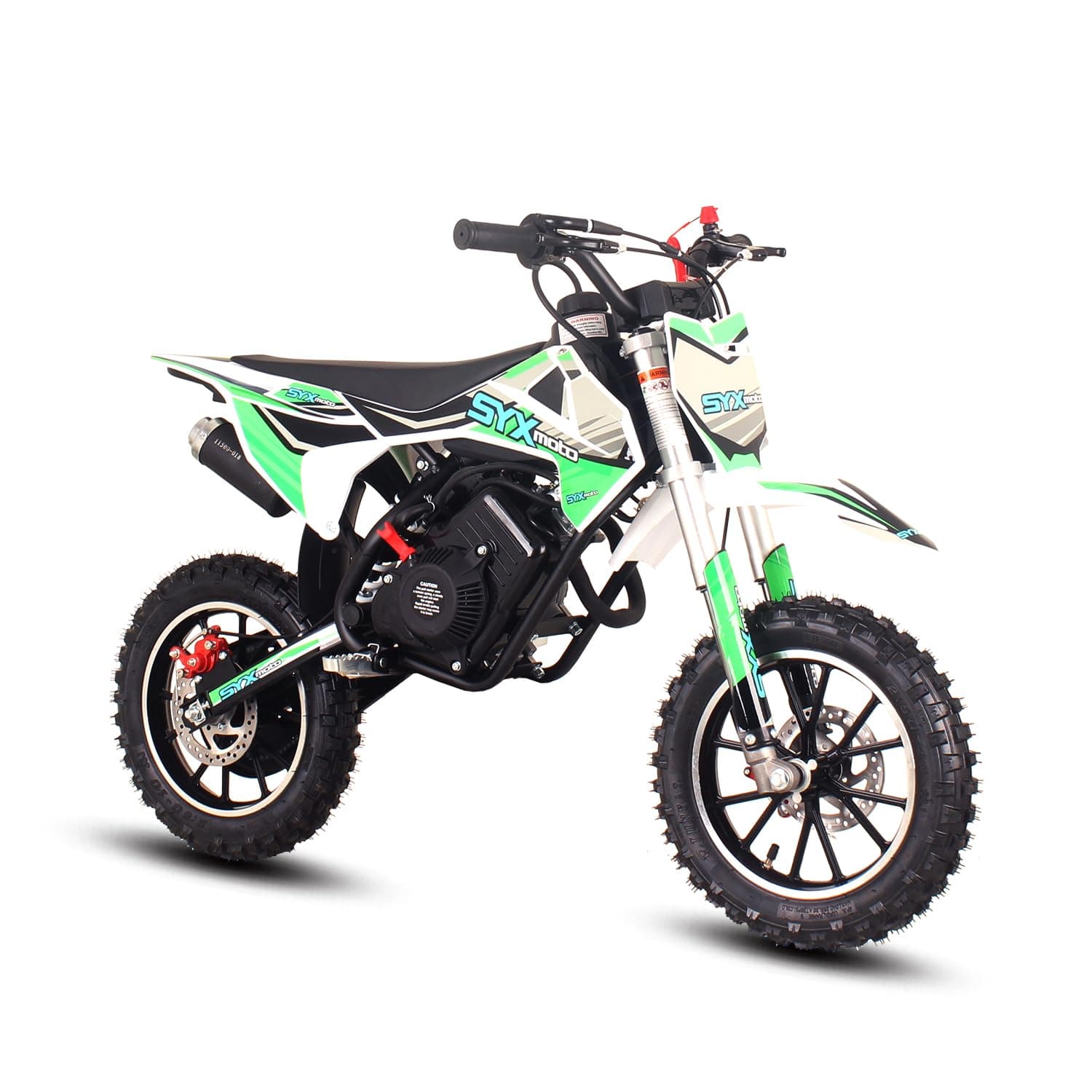 SYX MOTO 58cc Dirt Bike for Kid 8-12 Yrs Pit Bike 4-Stroke Gas Powered Motorcycle Pull Start, Up to 22 Mph 2.0 hp 10'' Wheel, EPA Approved-Green