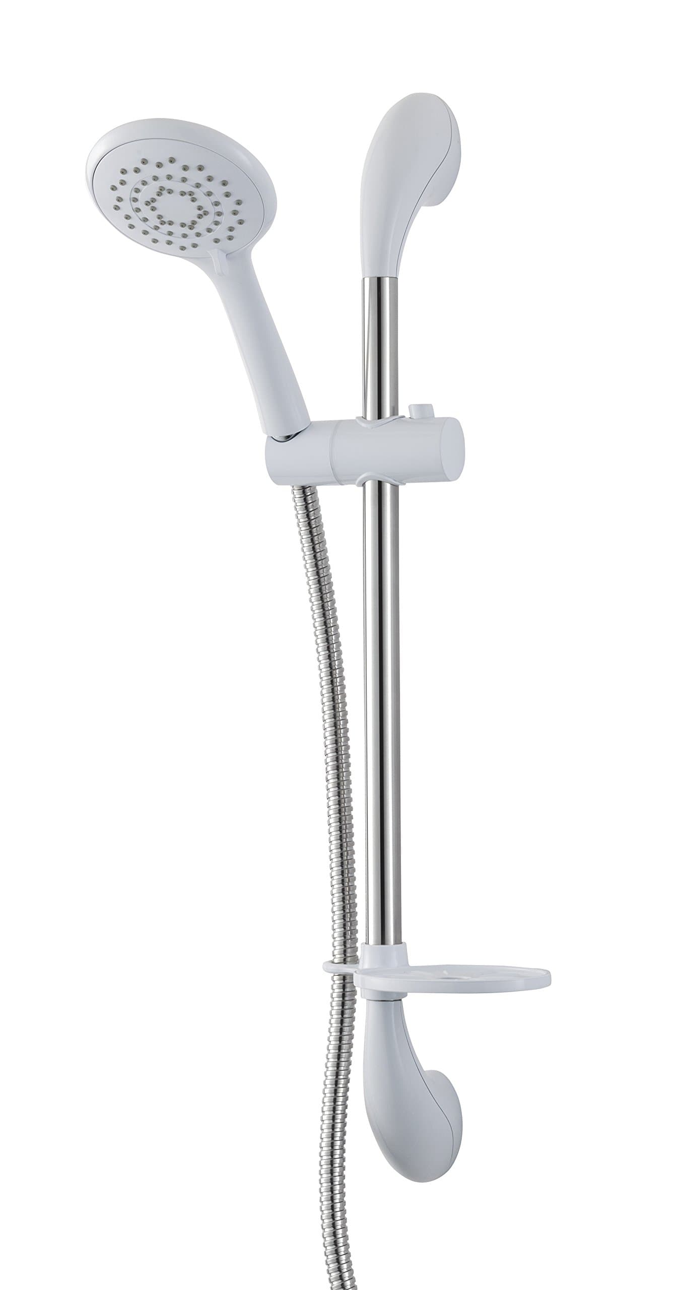 Adjustable Riser Rail | Shower Slider Rail| Shower Pole Holder | Deluxe | White | Easy to Fit Shower Rail