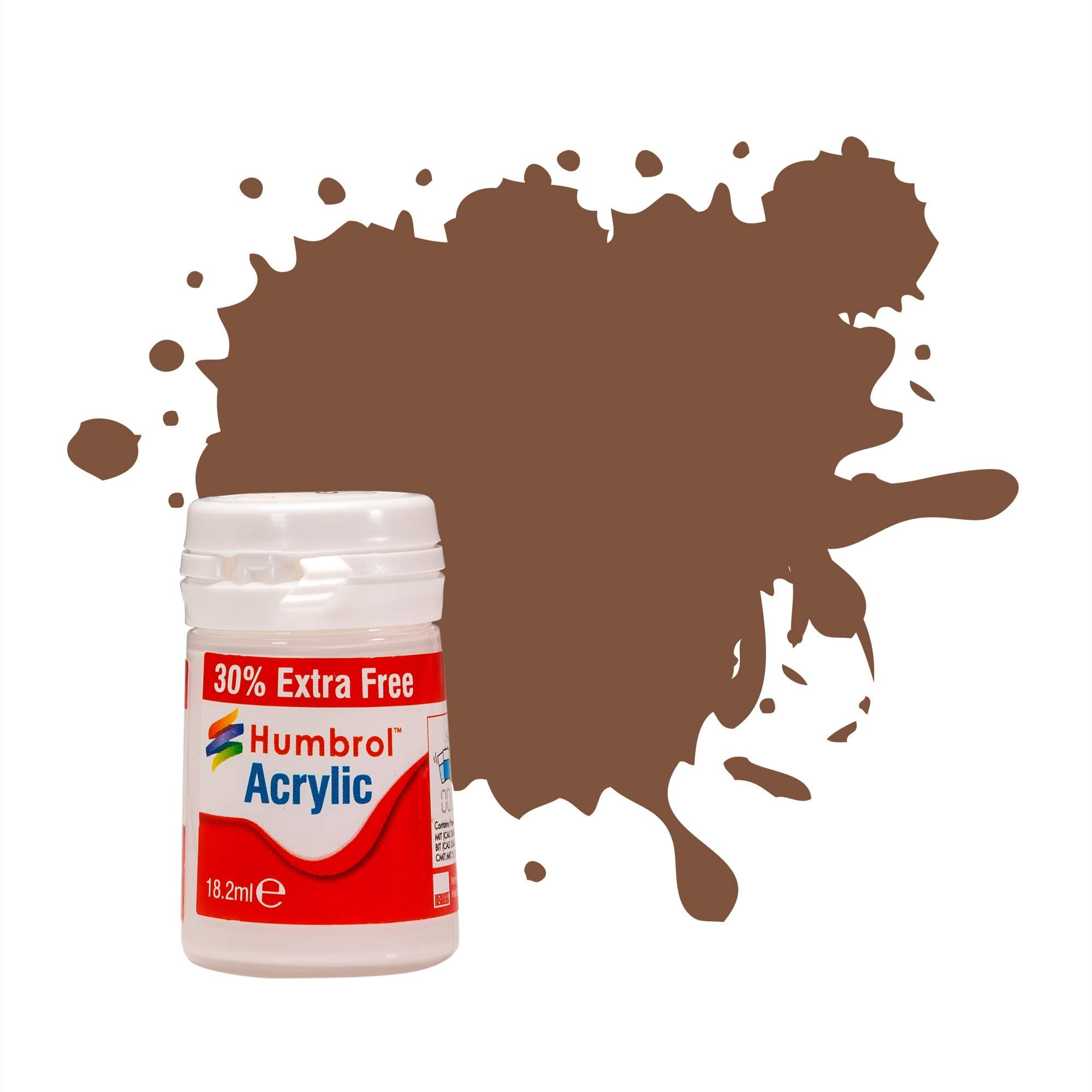 Humbrol 186 Brown Matt - 14ml Acrylic Paint - Plus 30%