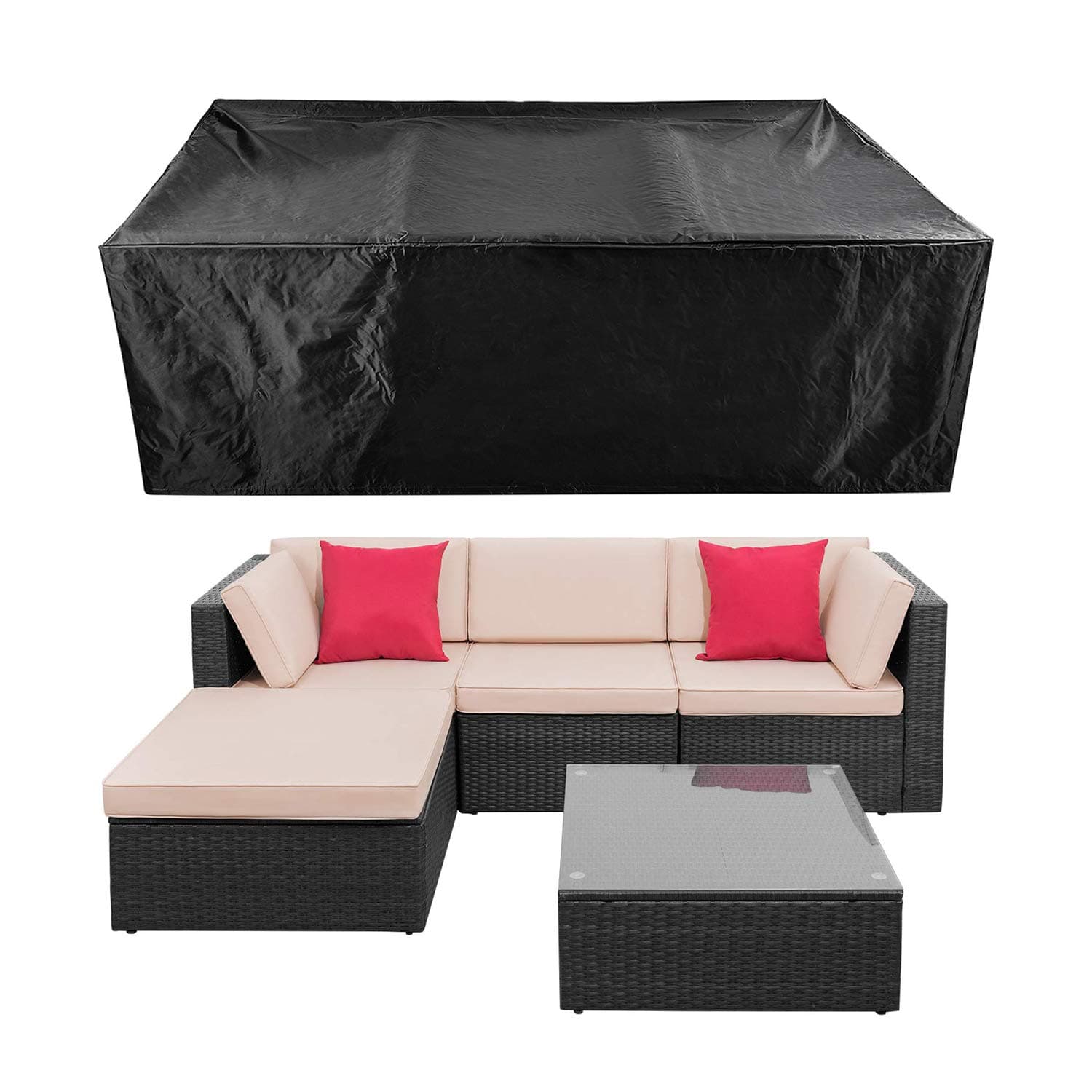 Patio Conversation Set Cover Patio Furniture Set Cover Outdoor Sectional Sofa Set Covers Waterproof Dining Table Chair Set Cover Heavy Duty 90 inch L x 64 inch W x 28 inch H