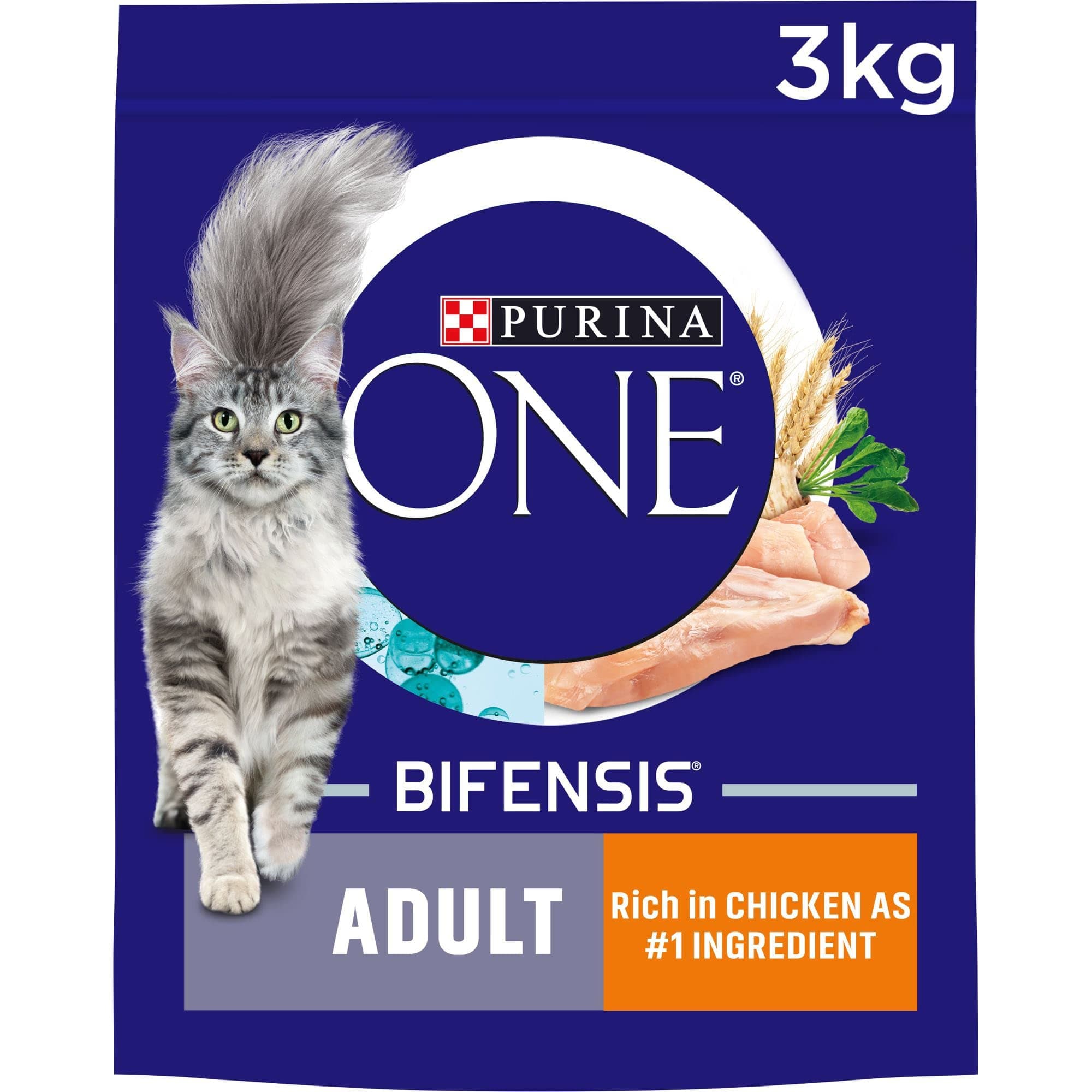 Dry Cat Food, Chicken and Wholegrains, 3kg