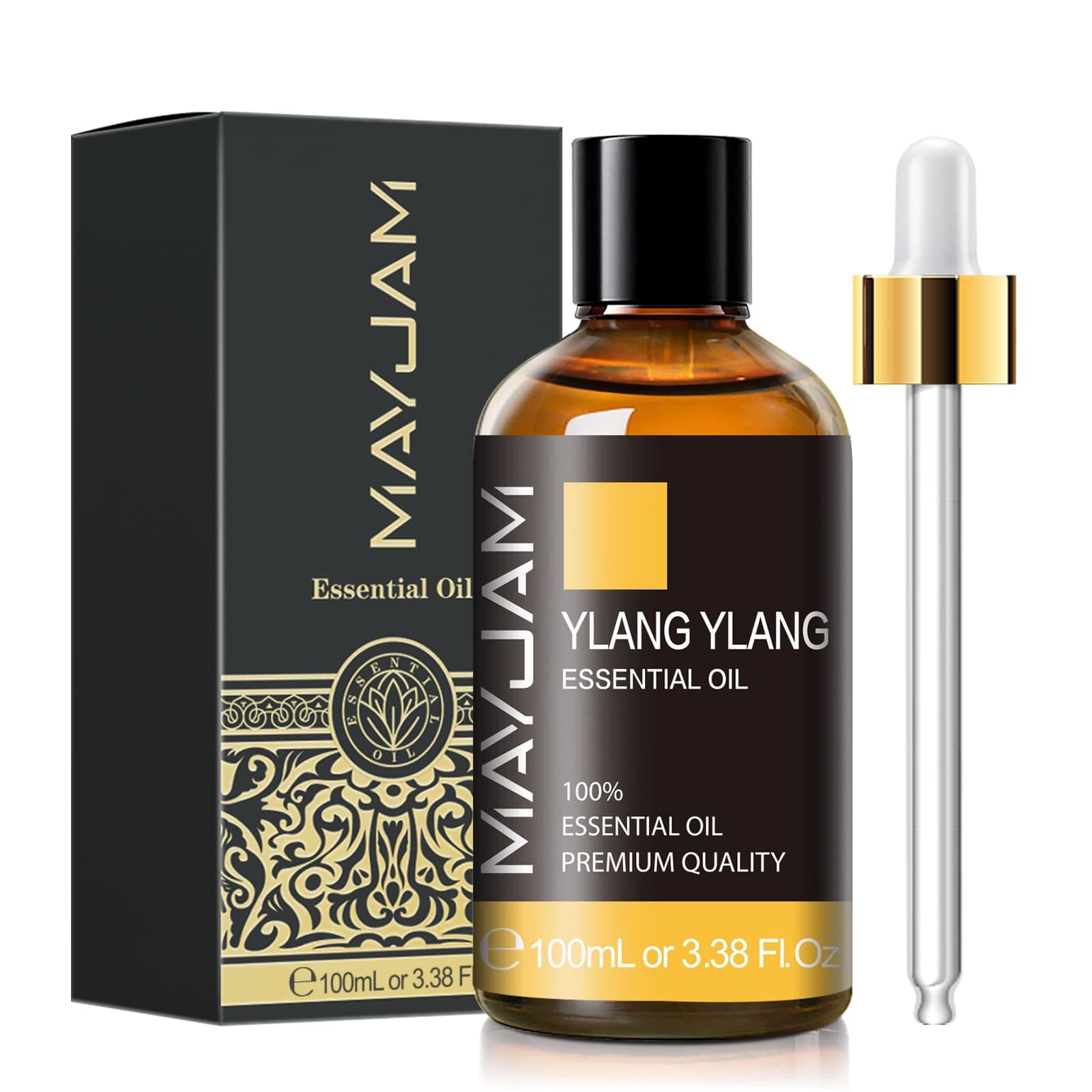 MAYJAM Ylang Ylang Essential Oil, 3.38FL.OZ Premium Quality Essential Oils for Diffusers for Home, 100ML Ylang Ylang Oil Scented Oil, Great for DIY Soap Candle Making