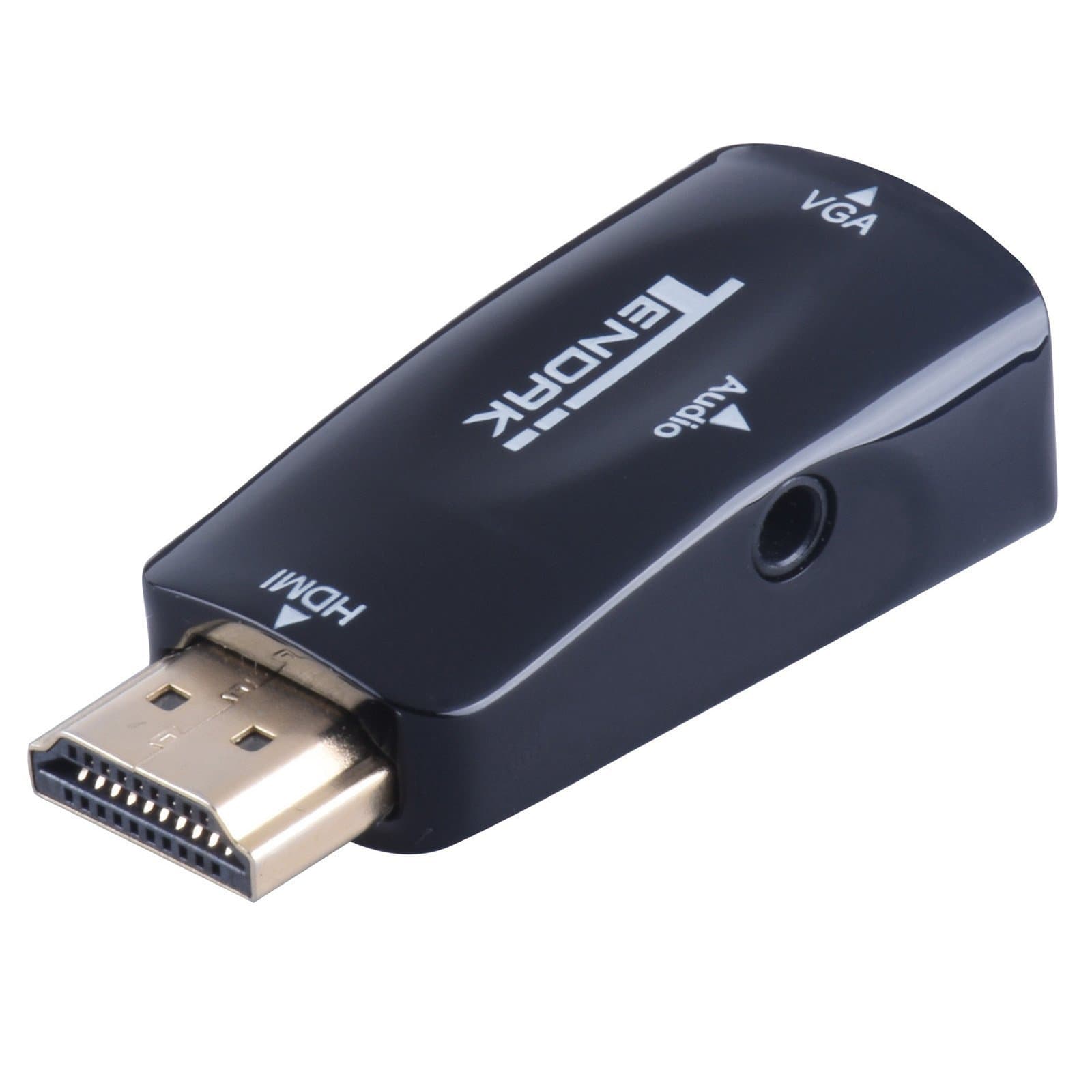 Tendak Gold-Plated Active HD 1080P HDMI to VGA Converter Adapter Dongle with 3.5mm Audio for Laptop PC Projector HDTV PS3 Xbox STB Blu-ray DVD