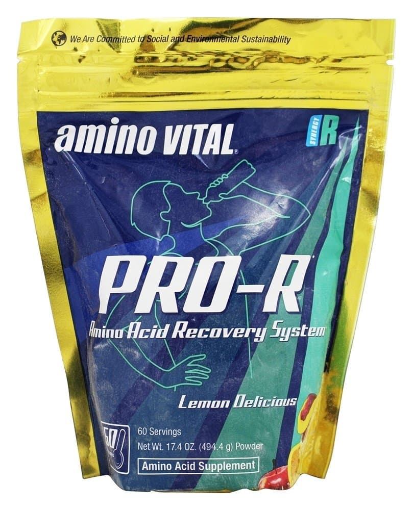 Amino Vital PRO-R - Amino Acids (BCAAs, Glutamine, Arginine) + Electrolyte + Carbohydrate Bulk Powder Drink Mix, Lemon Delicious, 60 Servings, 17.4oz Pouch