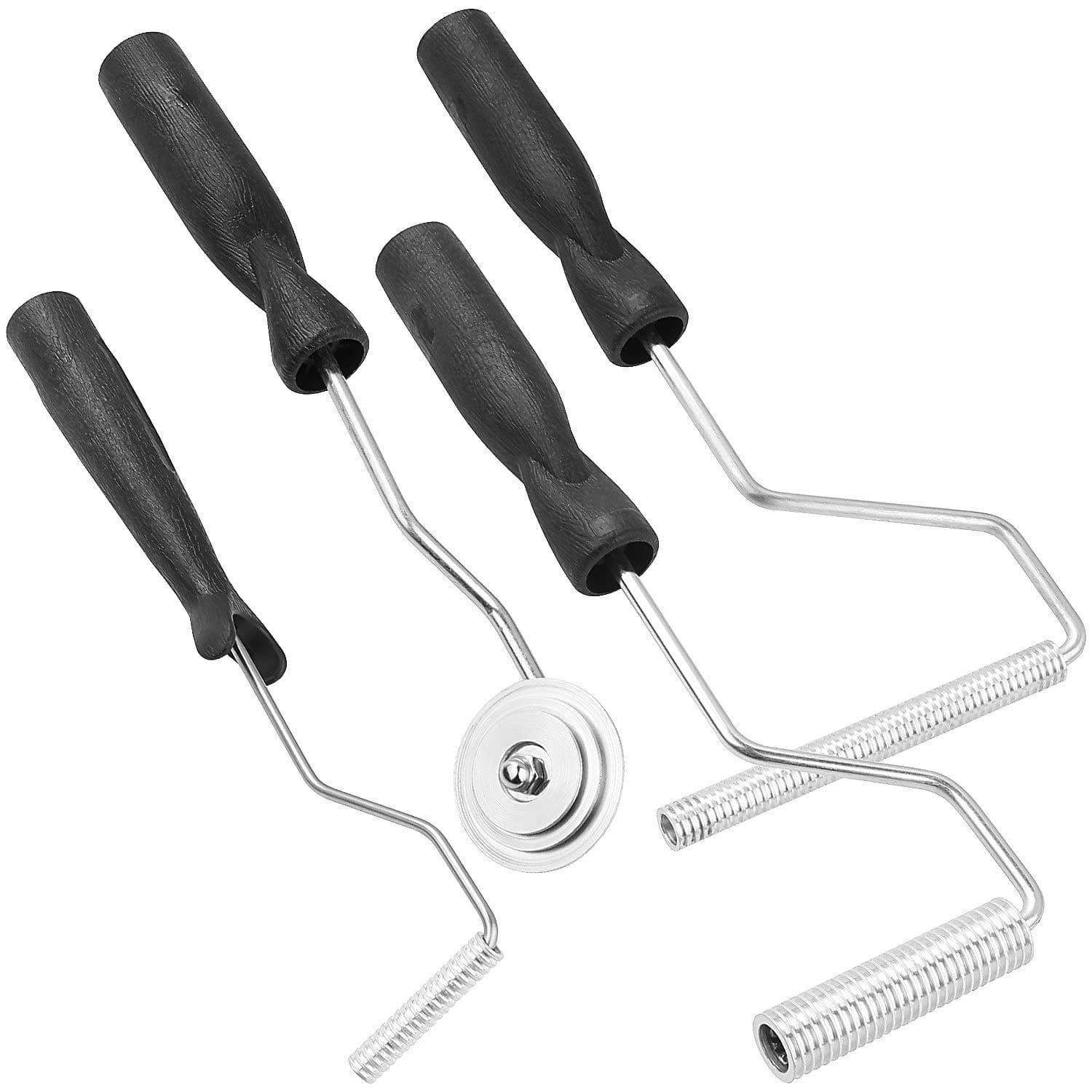 Fiberglass Roller Set of 4, Fiberglass Resin Laminating Bubble Roller Kit Bubble Buster Roller Tool for Mold Resin Composite Fiberglass Resin
