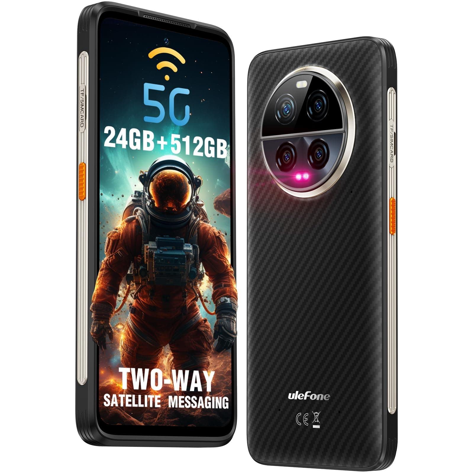 Ulefone Armor 23 Ultra 5G Unlocked Rugged Phone, Supported Satellite Messaging, 24GB+512GB MTK Dimensity 8020, 50MP+64MP+50MP+8MP, 120W Fast Charging, 6.78" FHD+ 120Hz, Android 13 Dual 4G Smartphone